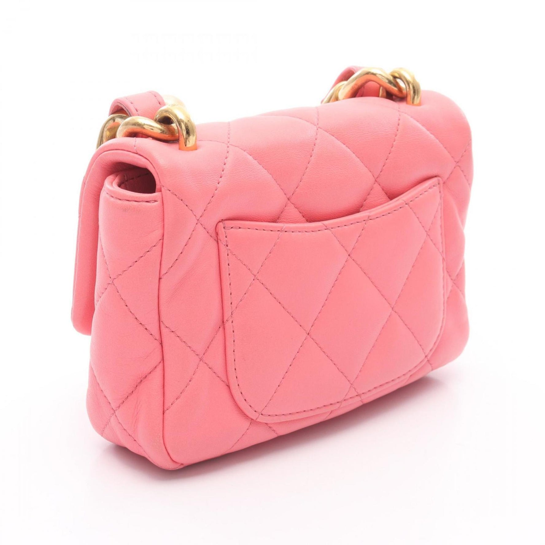 CHANEL Matelasse Shoulder Bag, Lambskin Leather, Women's, Pink