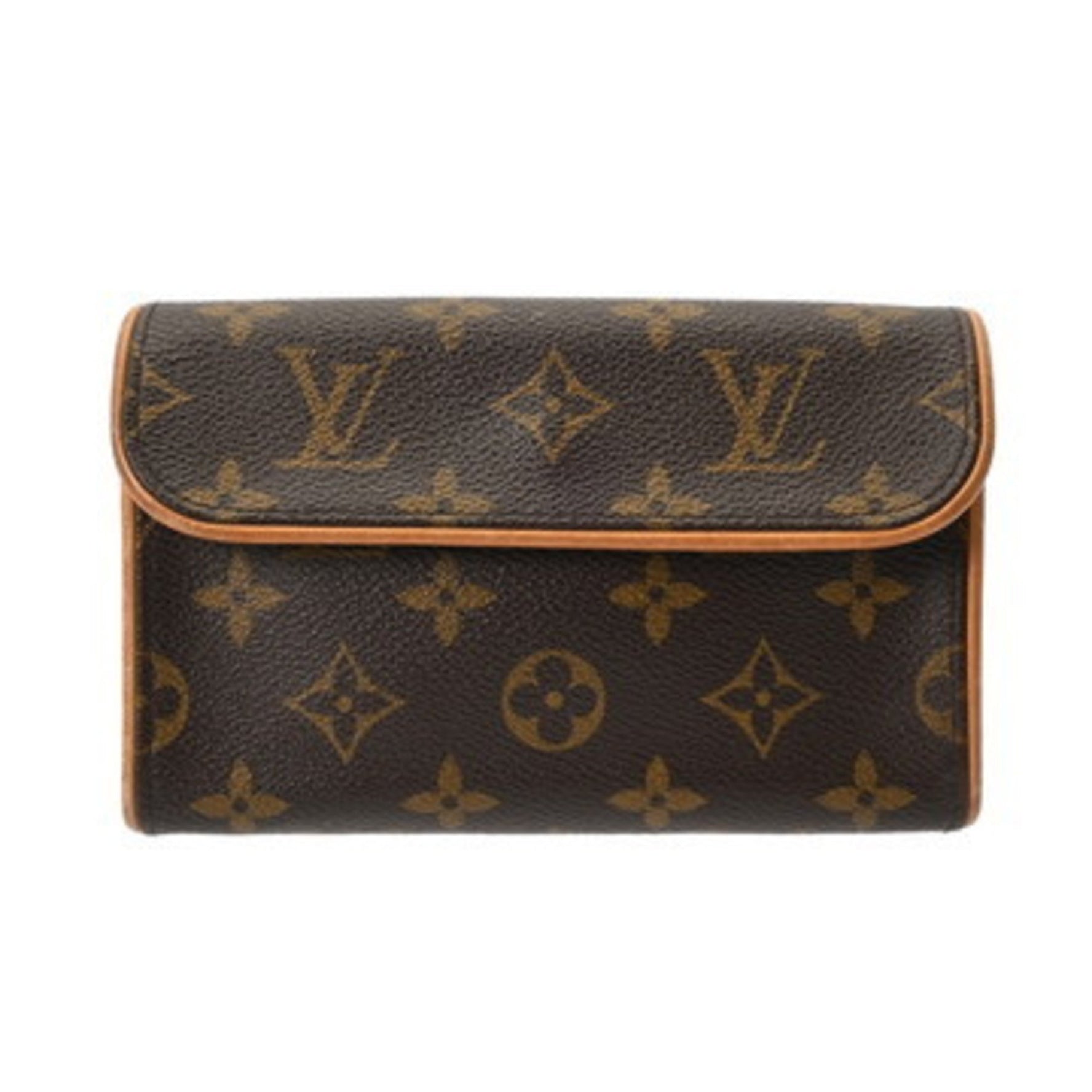 LOUIS VUITTON Monogram Florentine Pochette with Belt, Brown, Canvas Waist Bag, Condition: B, Pre-owned, Ginzo