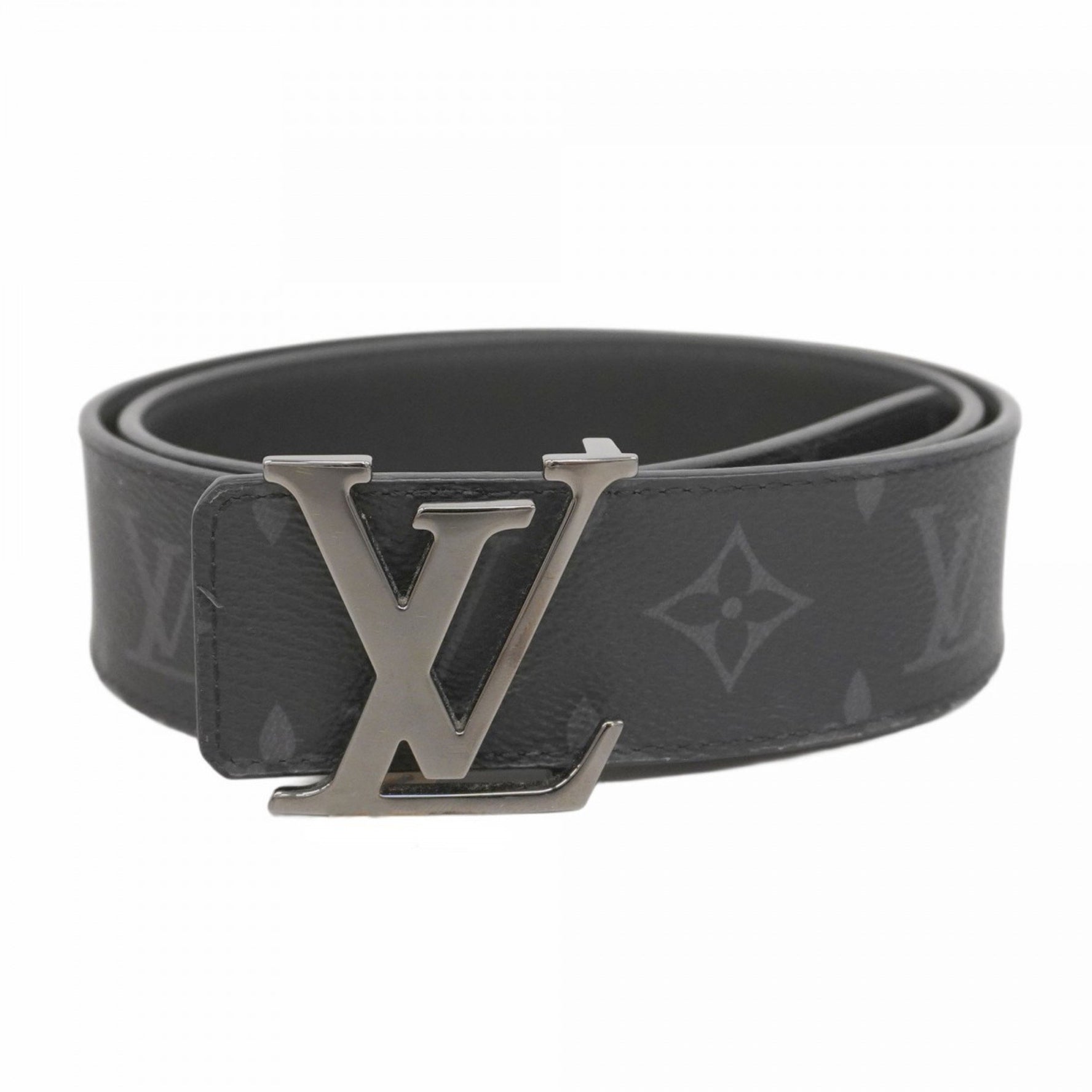 Louis Vuitton Monogram Eclipse Centurion LV Initial Belt M9043 Black Men's