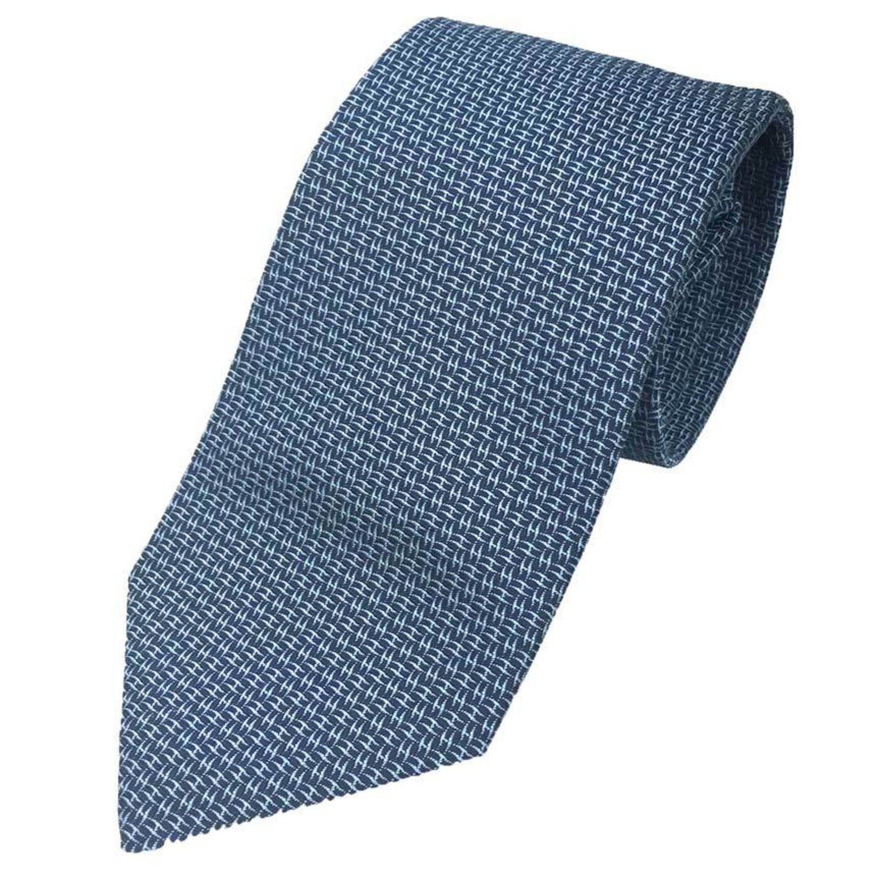 Hermes HERMES Tie H Pattern 758912T-02 Navy MARINE/BLEU Unused Men's