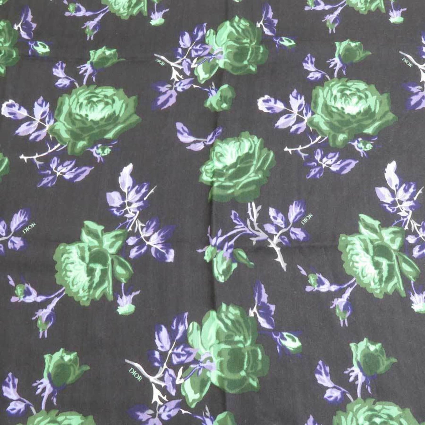 Christian Dior shawl scarf muffler wool silk black green purple
