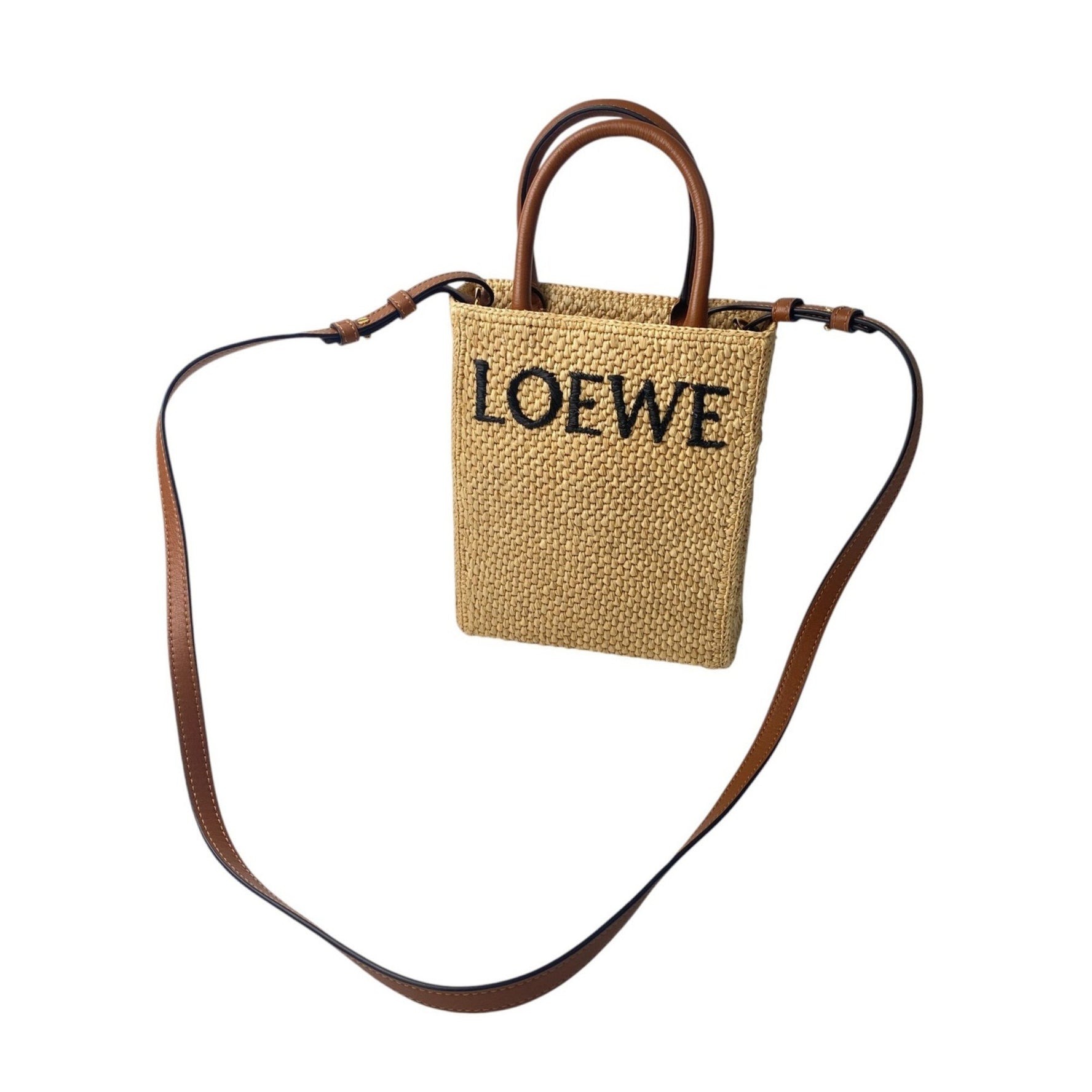 LOEWE Standard Tote Bag, Mini Shoulder Raffia Crossbody Bag