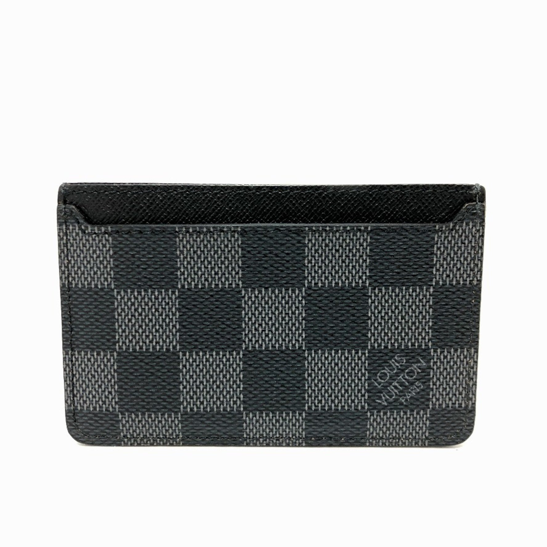 LOUIS VUITTON N62666 Neo Porte Carte IC Case, Business Card Holder, Damier Graphite Canvas, Men's, Black