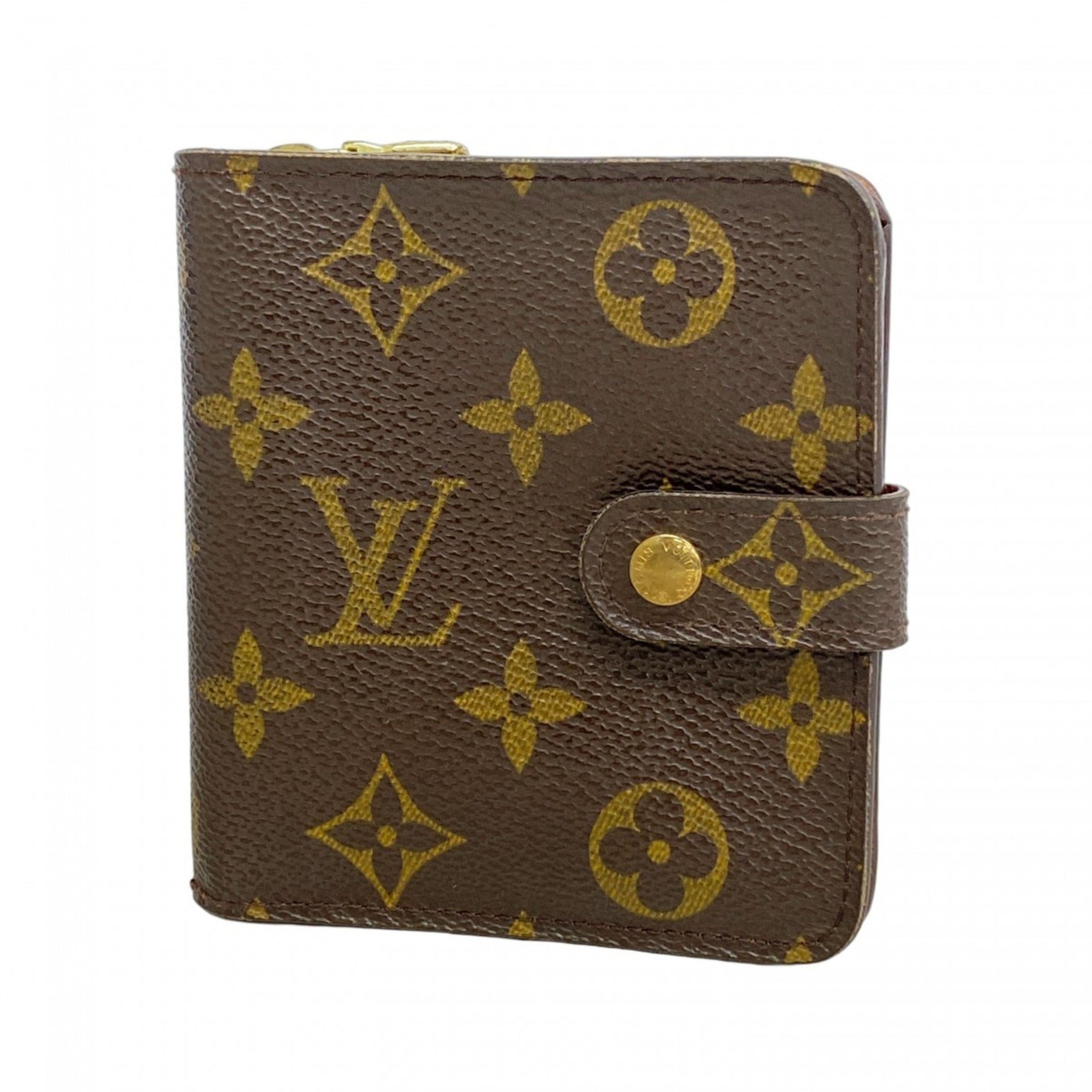 Louis Vuitton Monogram Compact Zip Wallet M61667 Brown Men's and Women's