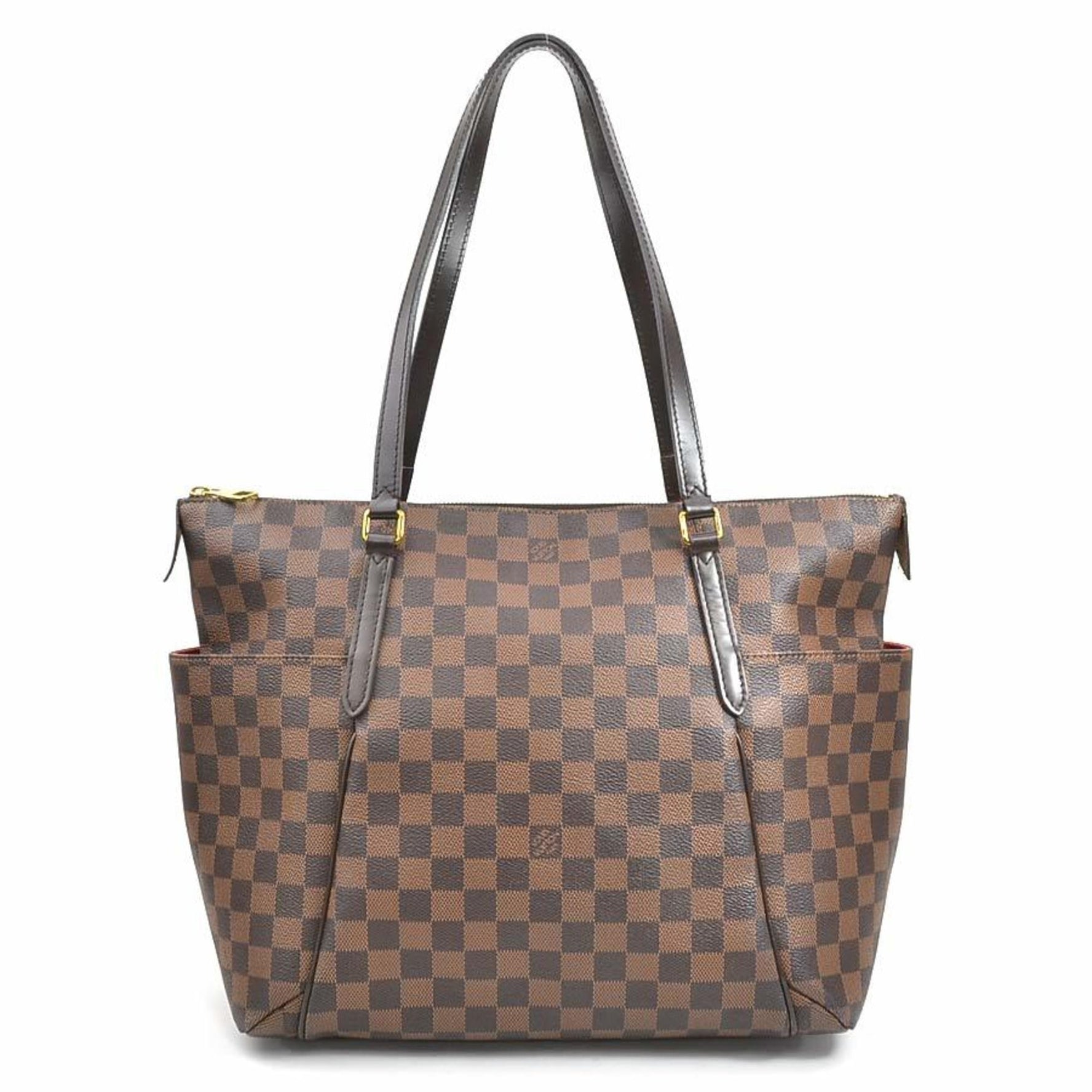 Louis Vuitton Damier Totally MM Shoulder Bag in Canvas, and Gold
