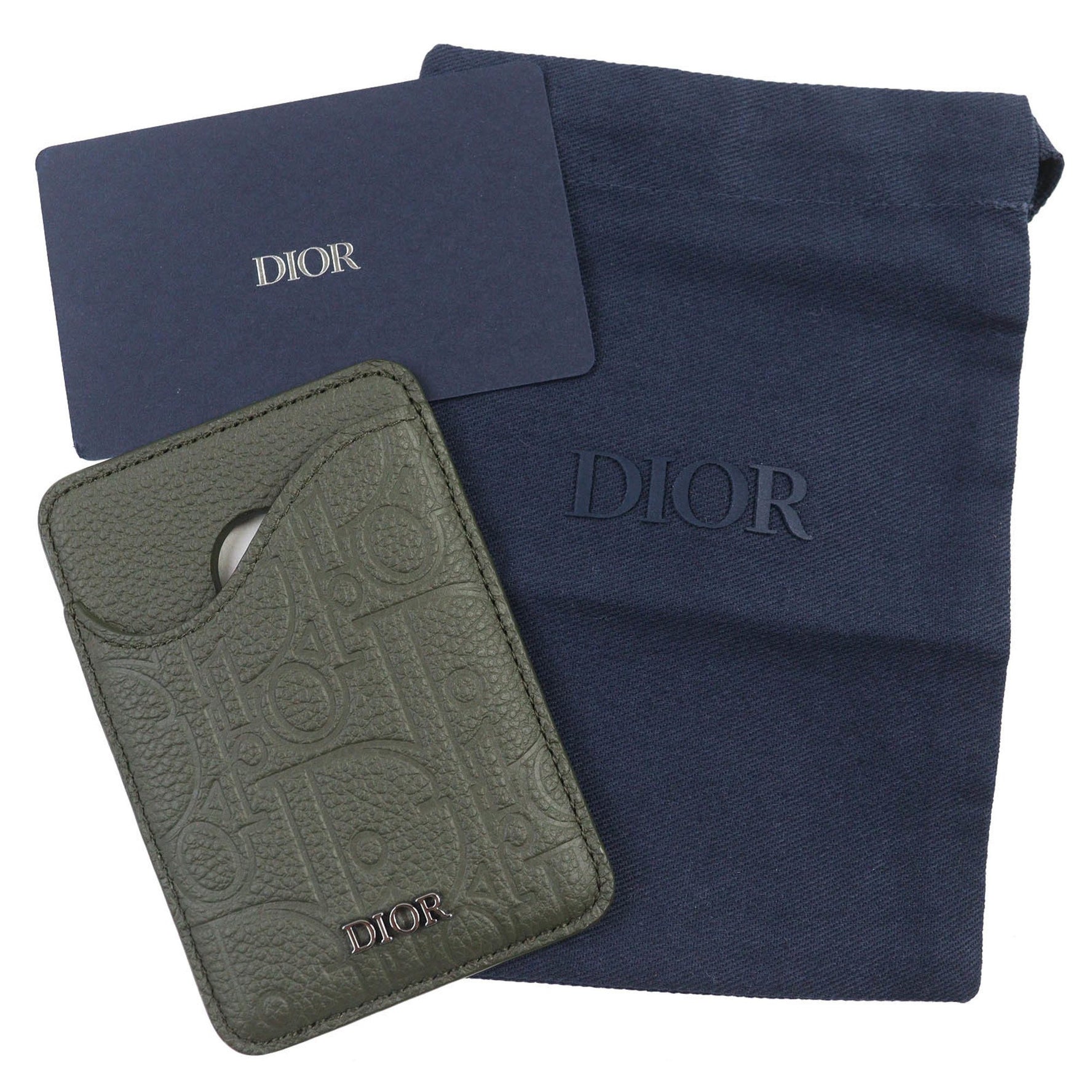 Christian Dior DIOR SADDLE Logo Magnet Gravity Leather Card Holder/Card Case, with Dust Bag, Made in Italy