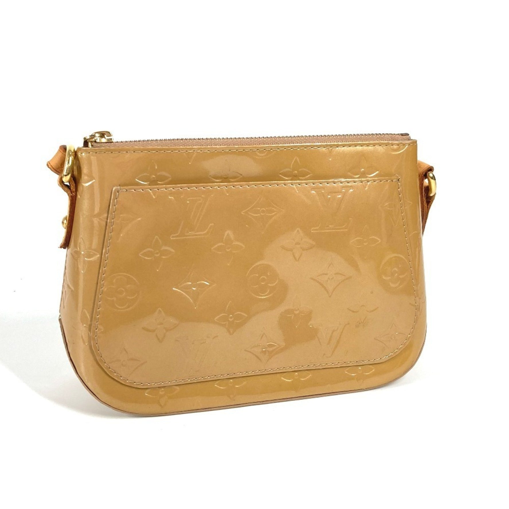 Louis Vuitton Monogram Vernis Minna Street Bag Crossbody Pochette Shoulder Noisette Beige