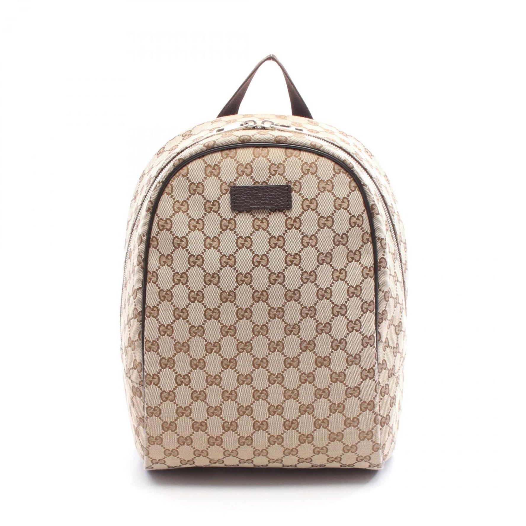 Gucci Backpack Bag, Canvas and Leather, Beige Brown