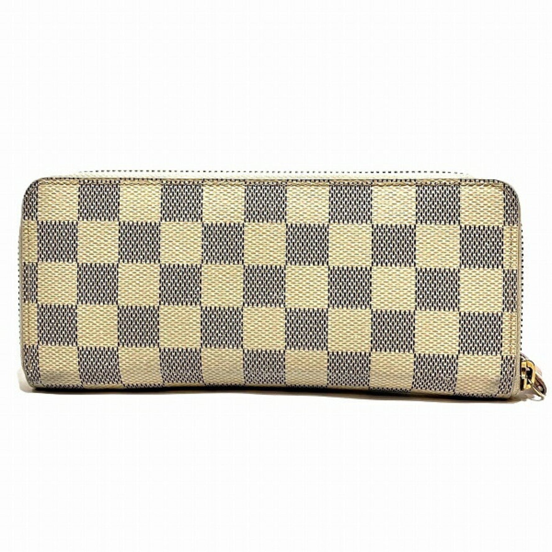Louis Vuitton Damier Azur Portefeuille Clemence Round Zip Long Wallet