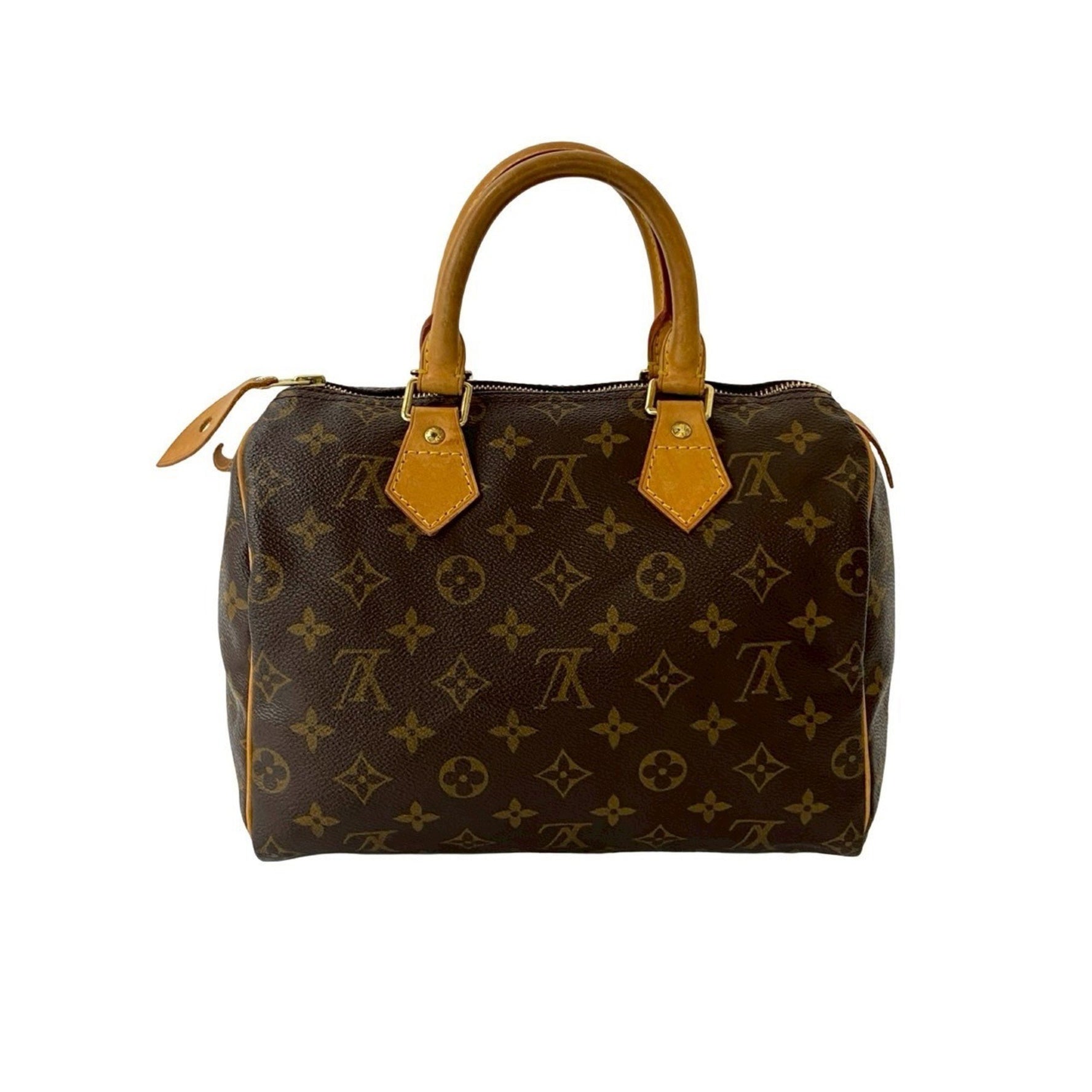 LOUIS VUITTON Speedy 25 Monogram Leather Handbag/Mini Boston Bag Brown