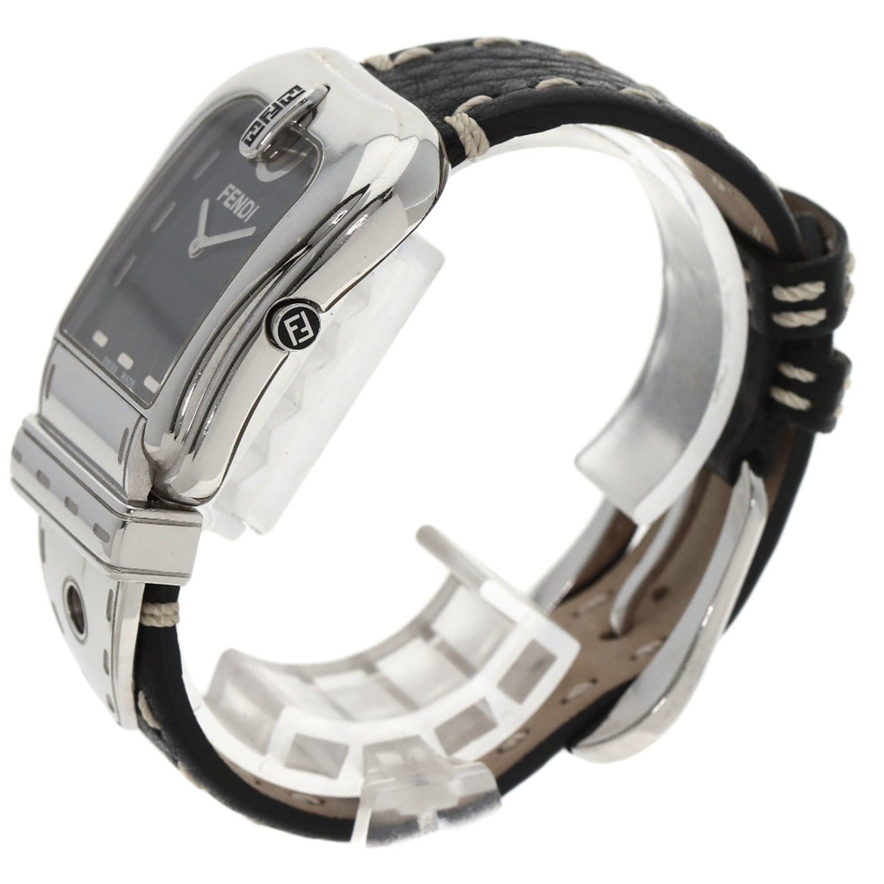 Fendi Buckle Motif Watch Stainless Steel Leather Women's FENDI