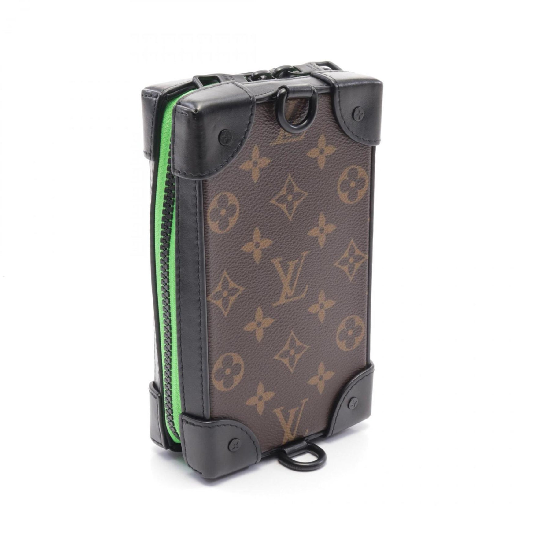 Louis Vuitton Soft Trunk Phone Box LV Friends Shoulder Bag, Coated Canvas and Leather, Monogram Macassar, Brown, Black, Multicolor