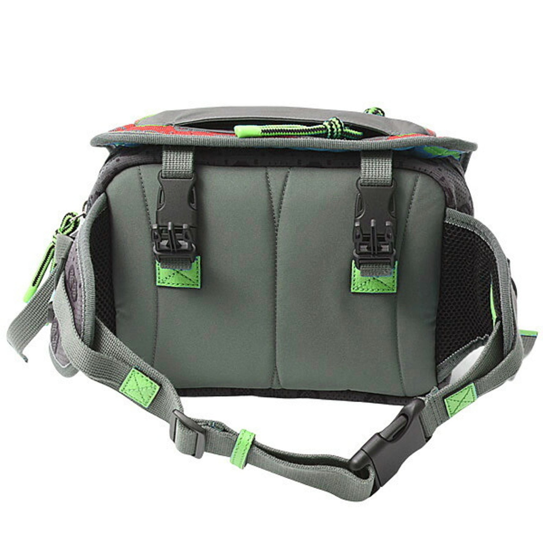 Gucci Small Backpack GG Nylon Belt Bag in Gray, Red, and Green (GUCCI