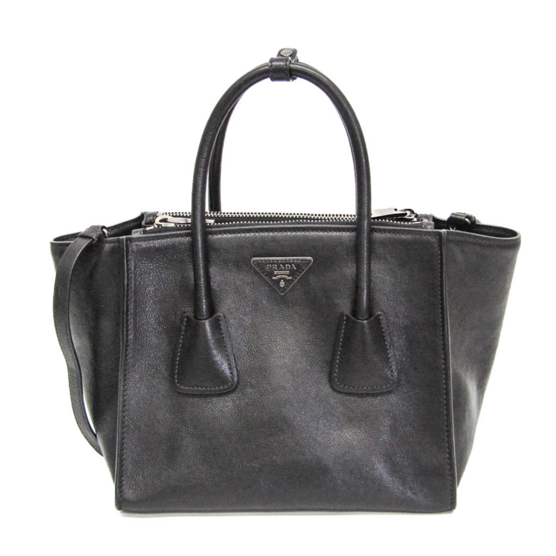Prada Women's Leather Handbag,Shoulder Bag Nero