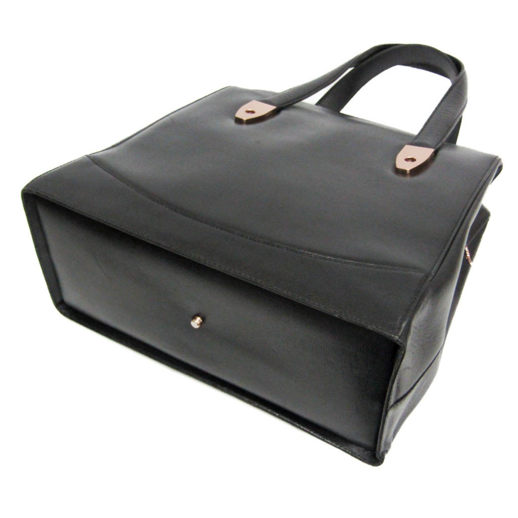 Valextra Leather,Metal Handbag Pink Gold,Black