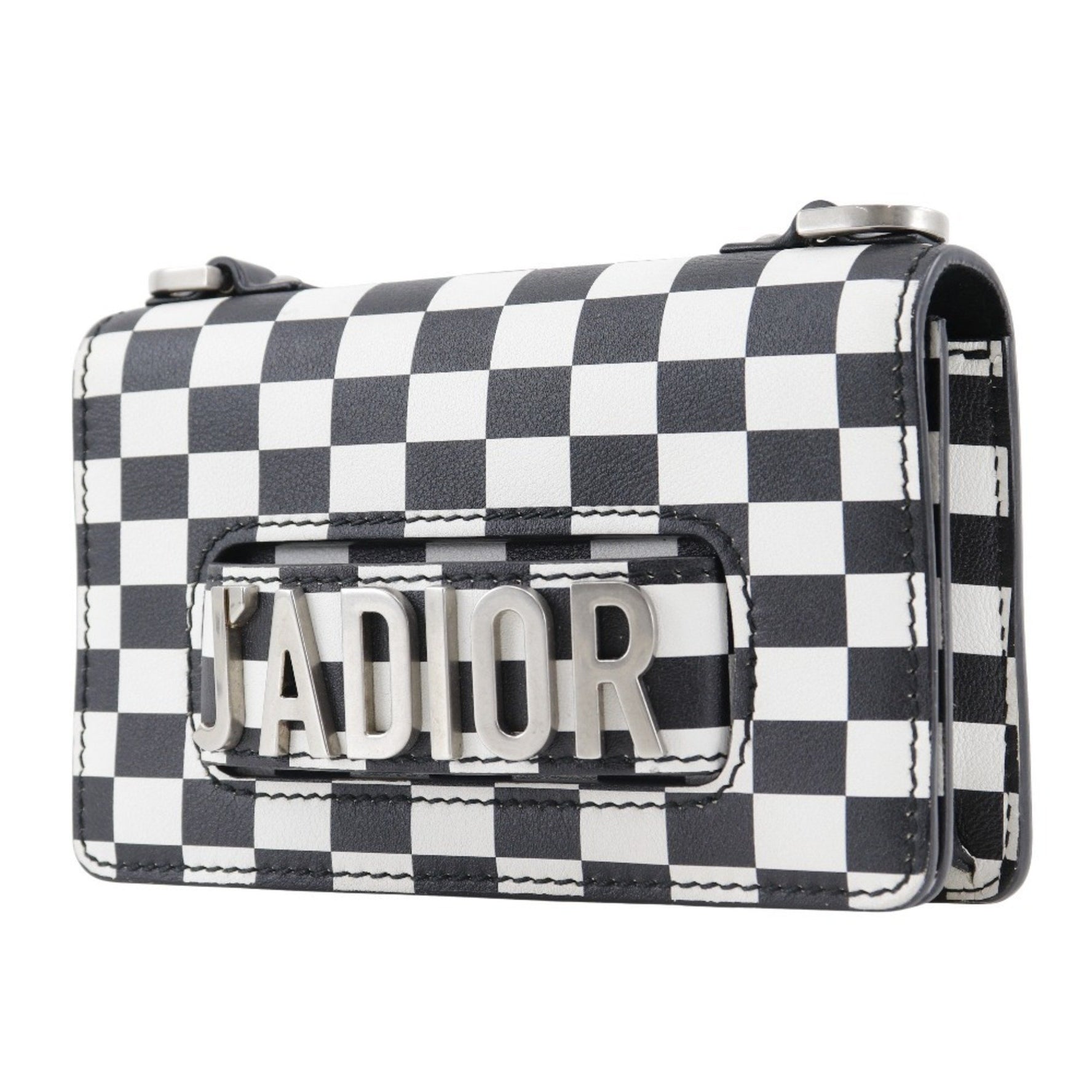 Christian Dior Jadior Shoulder Bag Clutch Calf Black/White Type