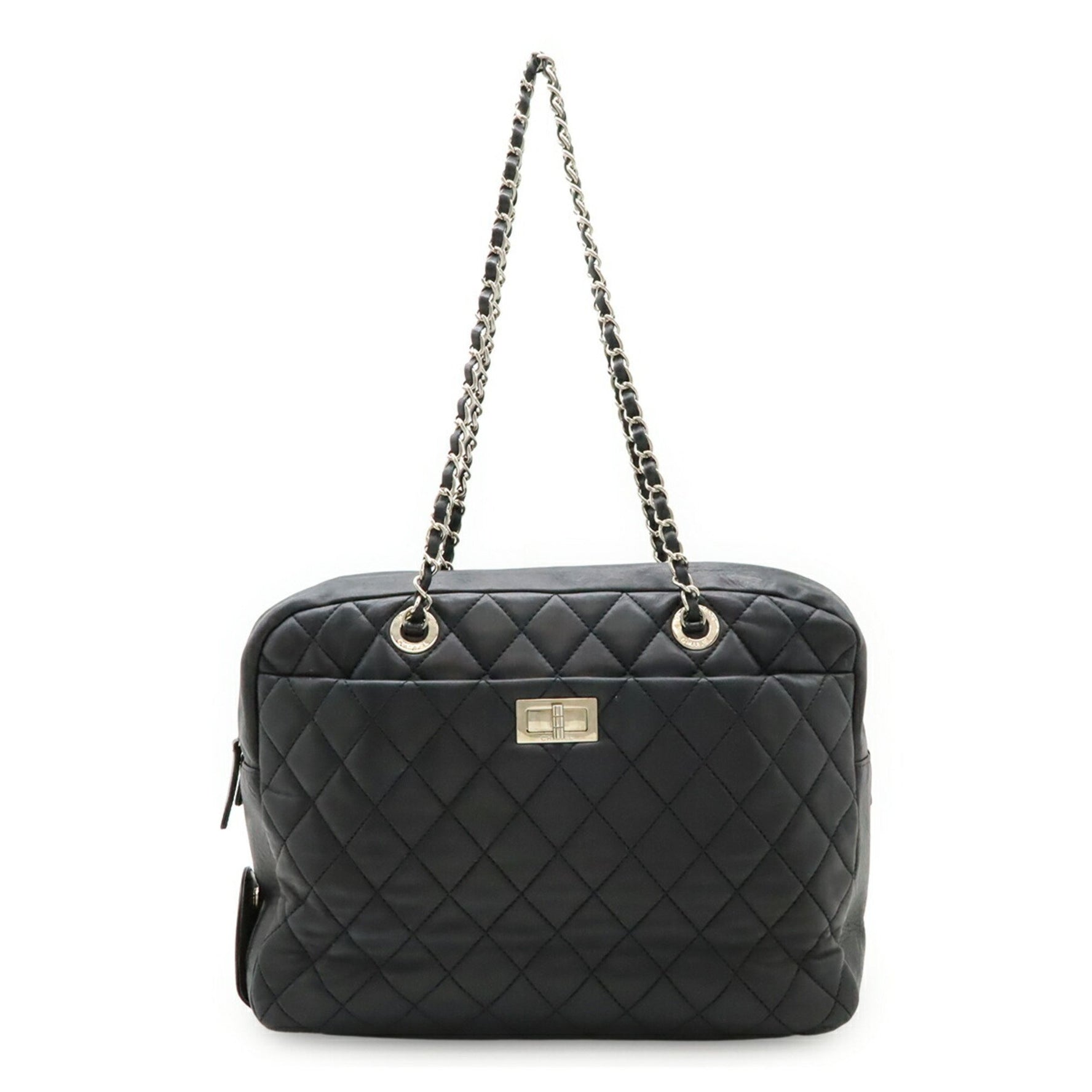 CHANEL 2.55 Matelasse Chain Shoulder Bag/Tote Bag with Rain Cover, Leather