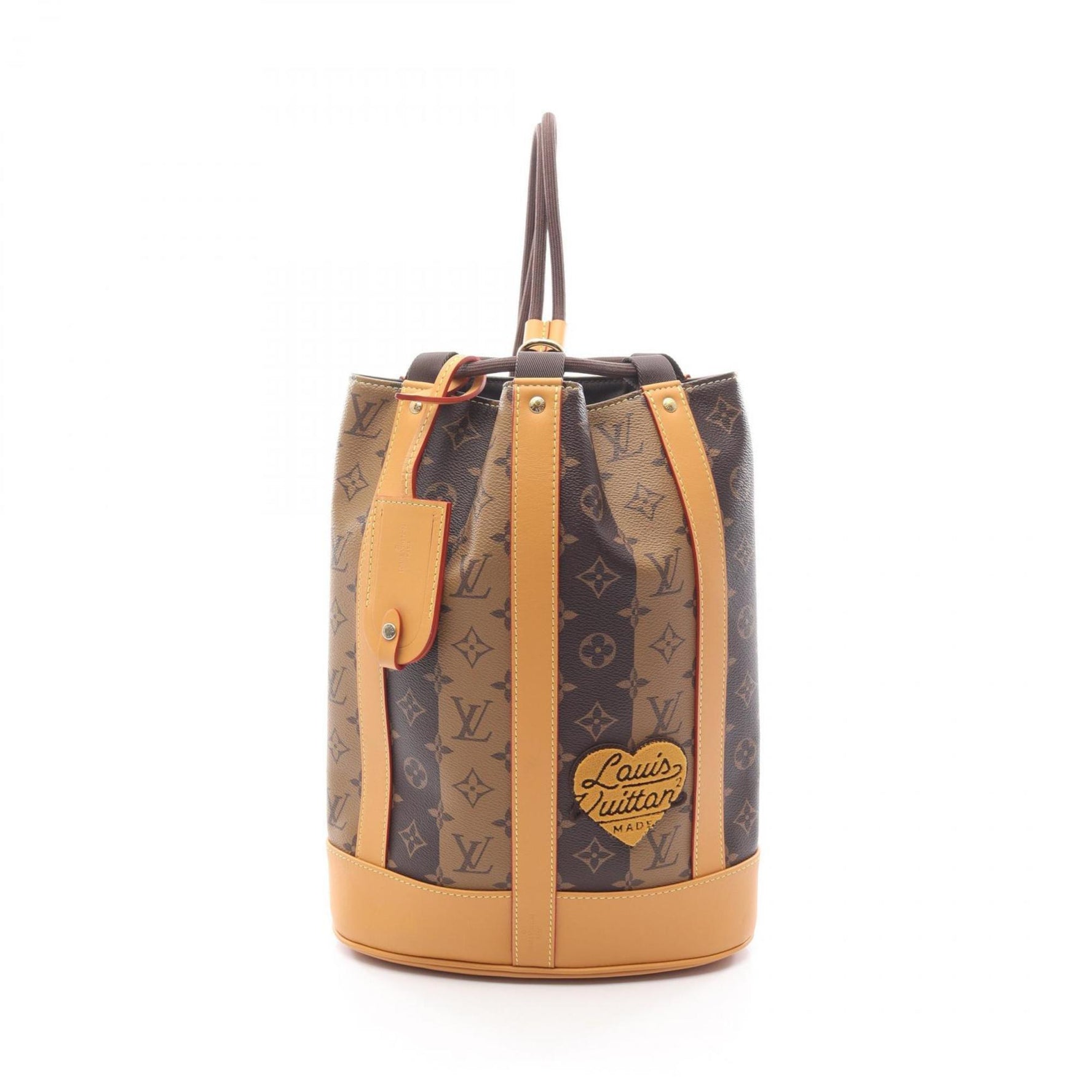Louis Vuitton x NIGO Randonne Messenger Shoulder Bag, Coated Canvas and Leather with Monogram Stripe, Brown, Men's