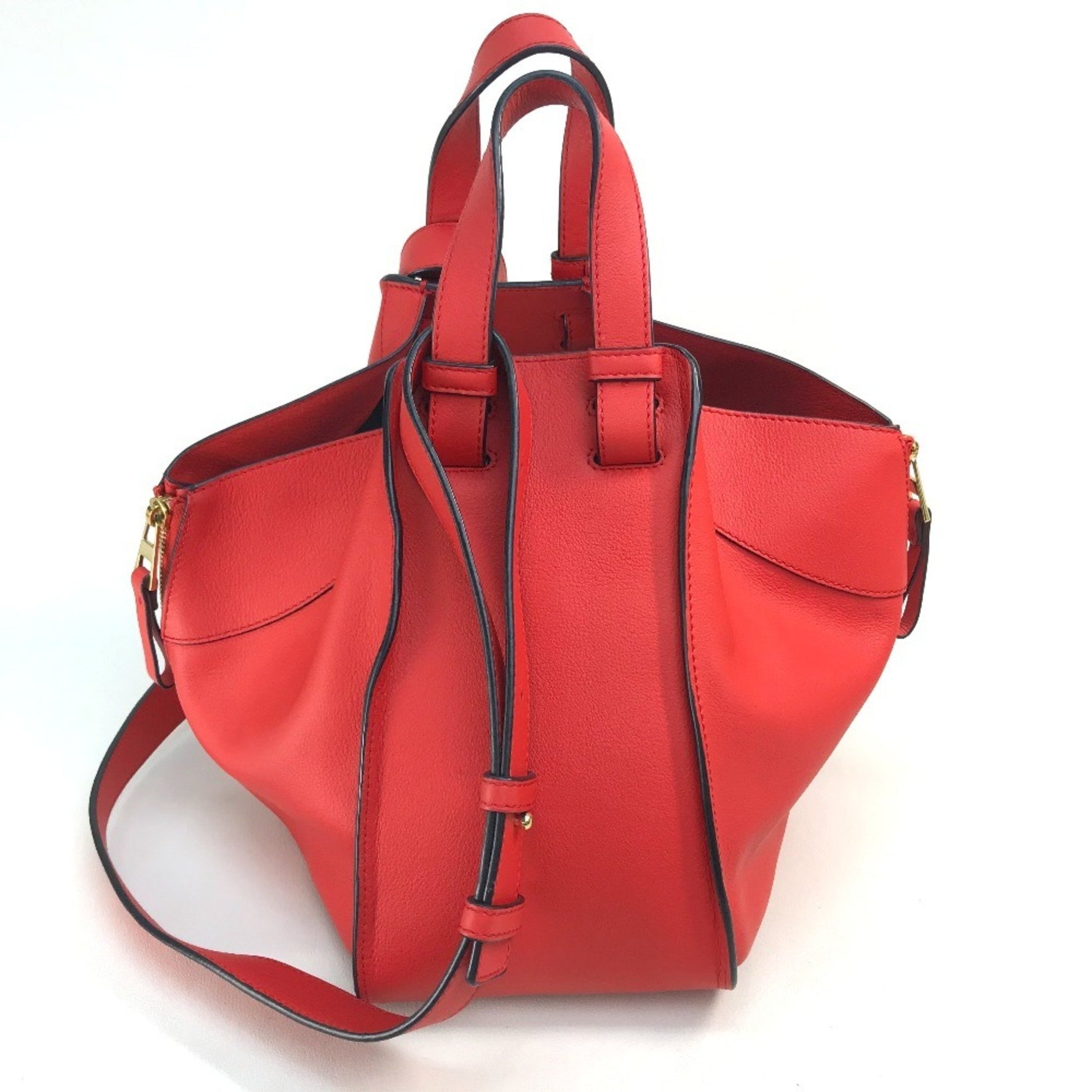 LOEWE Hammock Small Logo Shoulder/Handbag, Leather, Red