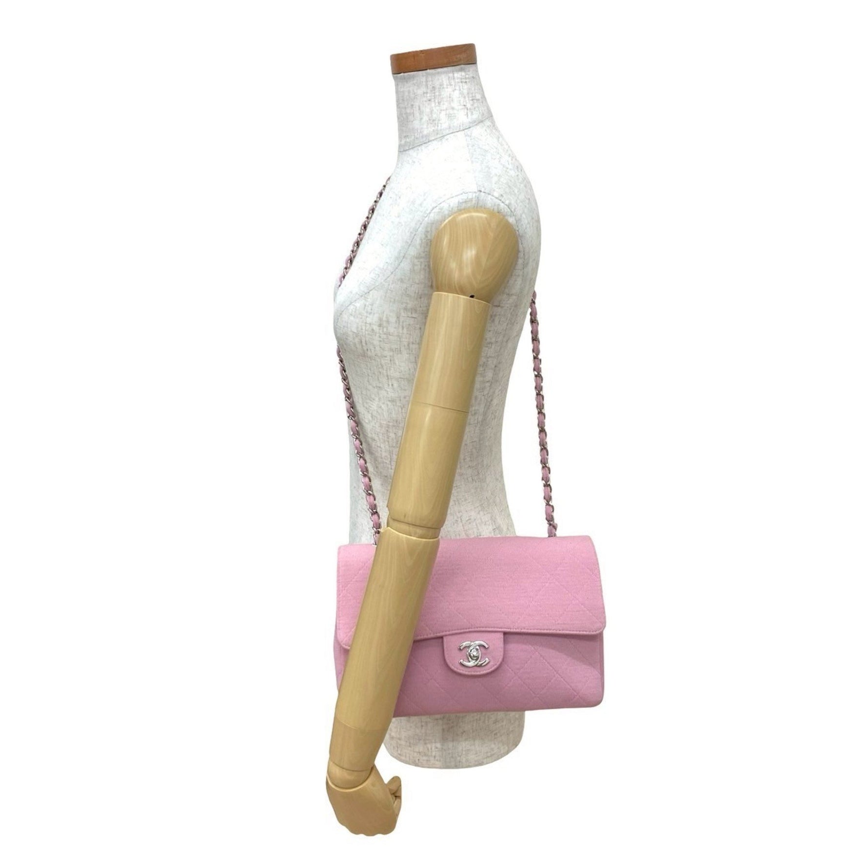 CHANEL Matelasse Coco Mark Cotton Shoulder Bag Pochette