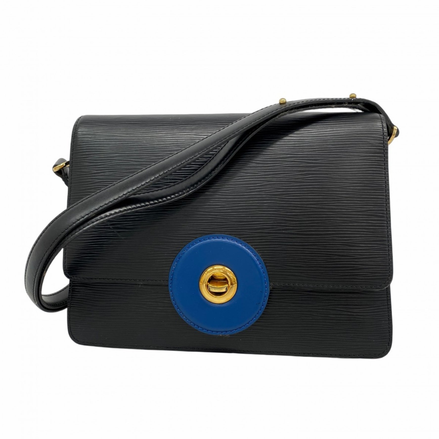 Louis Vuitton Epi Free Run Shoulder Bag Noir Toledo Blue