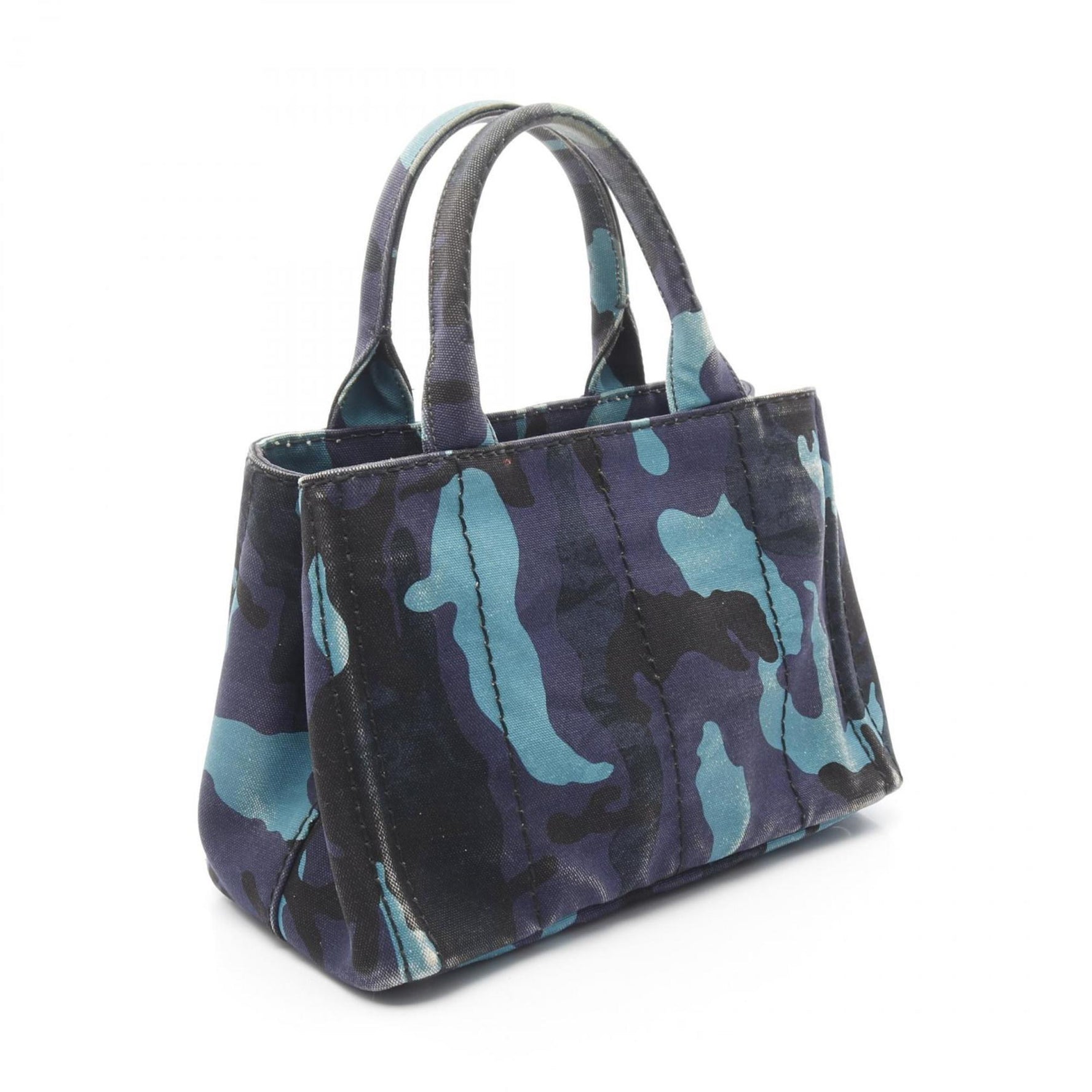 Prada Canapa CAMOUFLA Tote Bag, Canvas, Navy/Multicolor