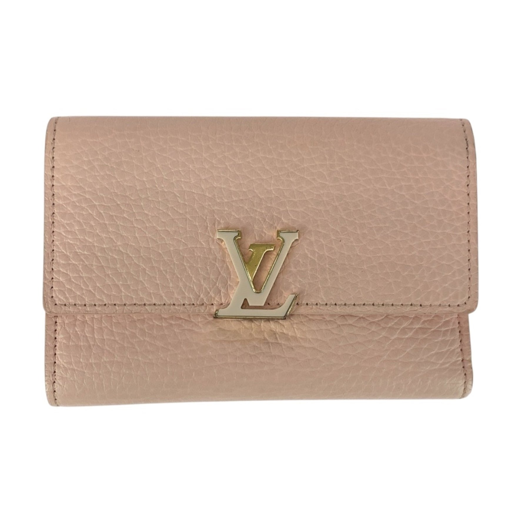 Louis Vuitton Portefeuille Capucines Compact Wallet in Jasmine with Gold Hardware and Leather