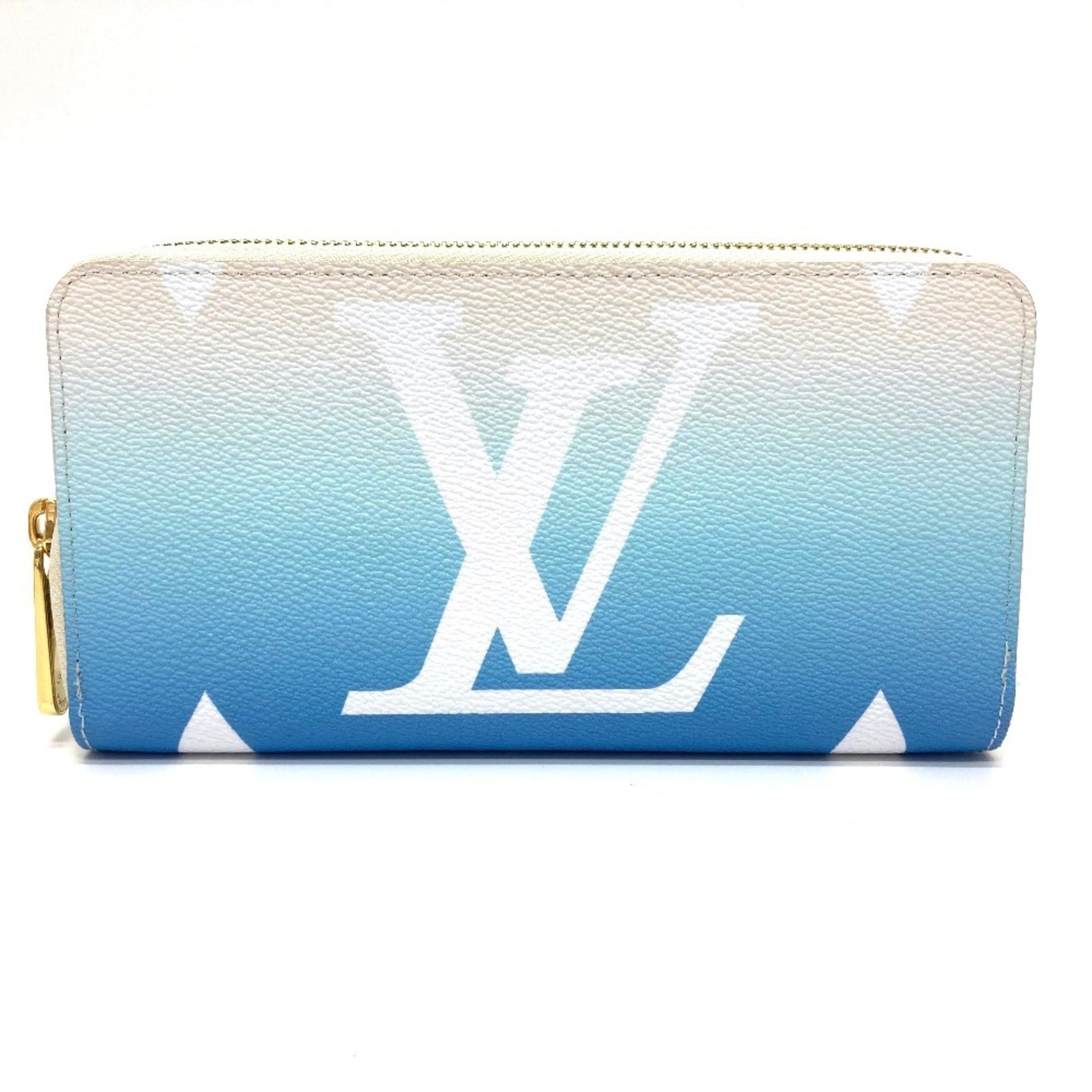LOUIS VUITTON M80360 Monogram Giant By the Pool Zippy Wallet, Canvas, Women's, Blue