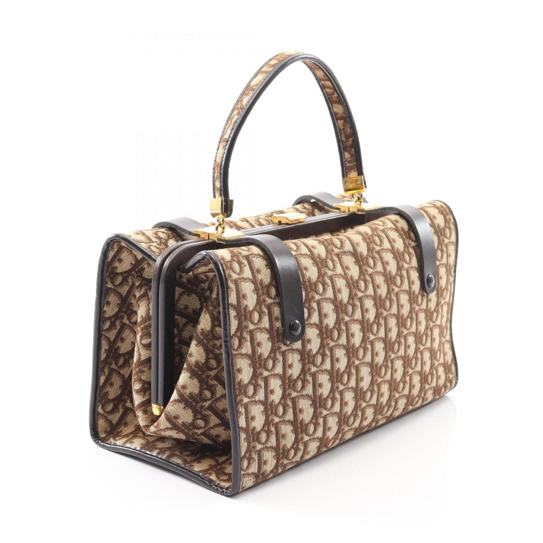 Christian Dior Dior Trotter handbag, canvas and leather, beige brown