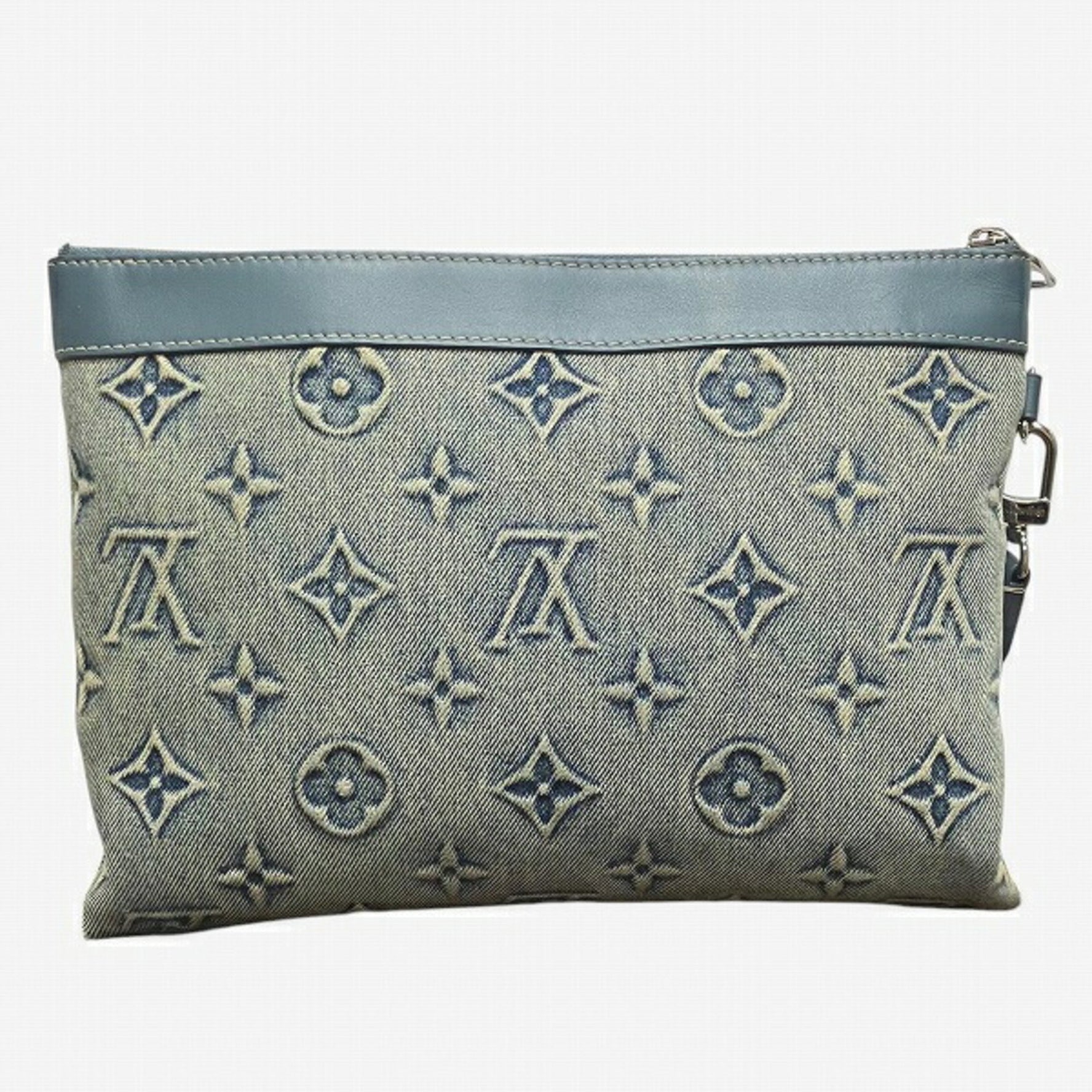 Louis Vuitton Monogram Washed Denim Pochette To Go Clutch Bag, Second Men's/Women's
