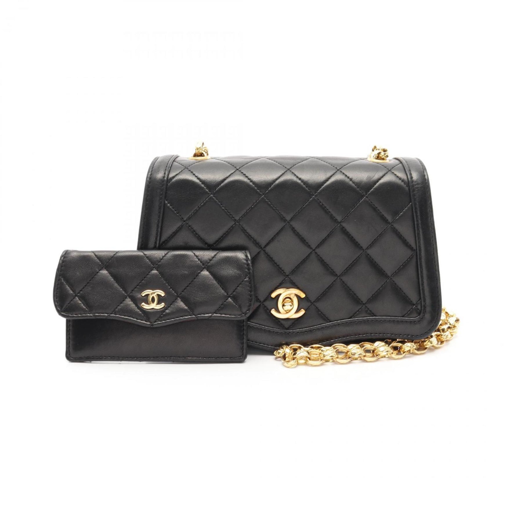 CHANEL Matelasse Shoulder Bag Lambskin (Sheepskin) Women's Black