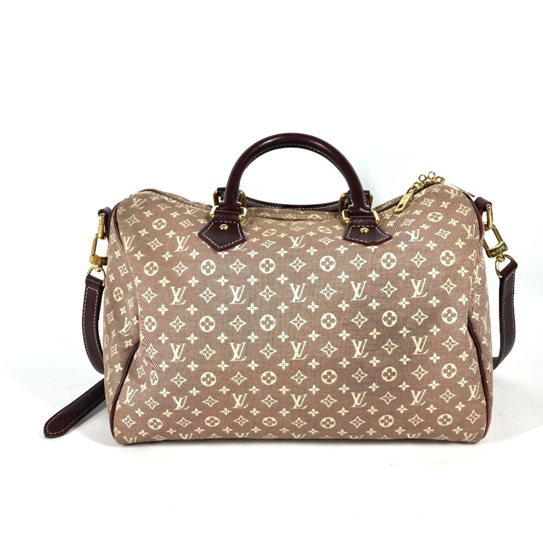 LOUIS VUITTON Monogram Idylle Speedy Bandouliere 30 Mini Boston Bag 2WAY Shoulder Handbag Women's Sepia Red