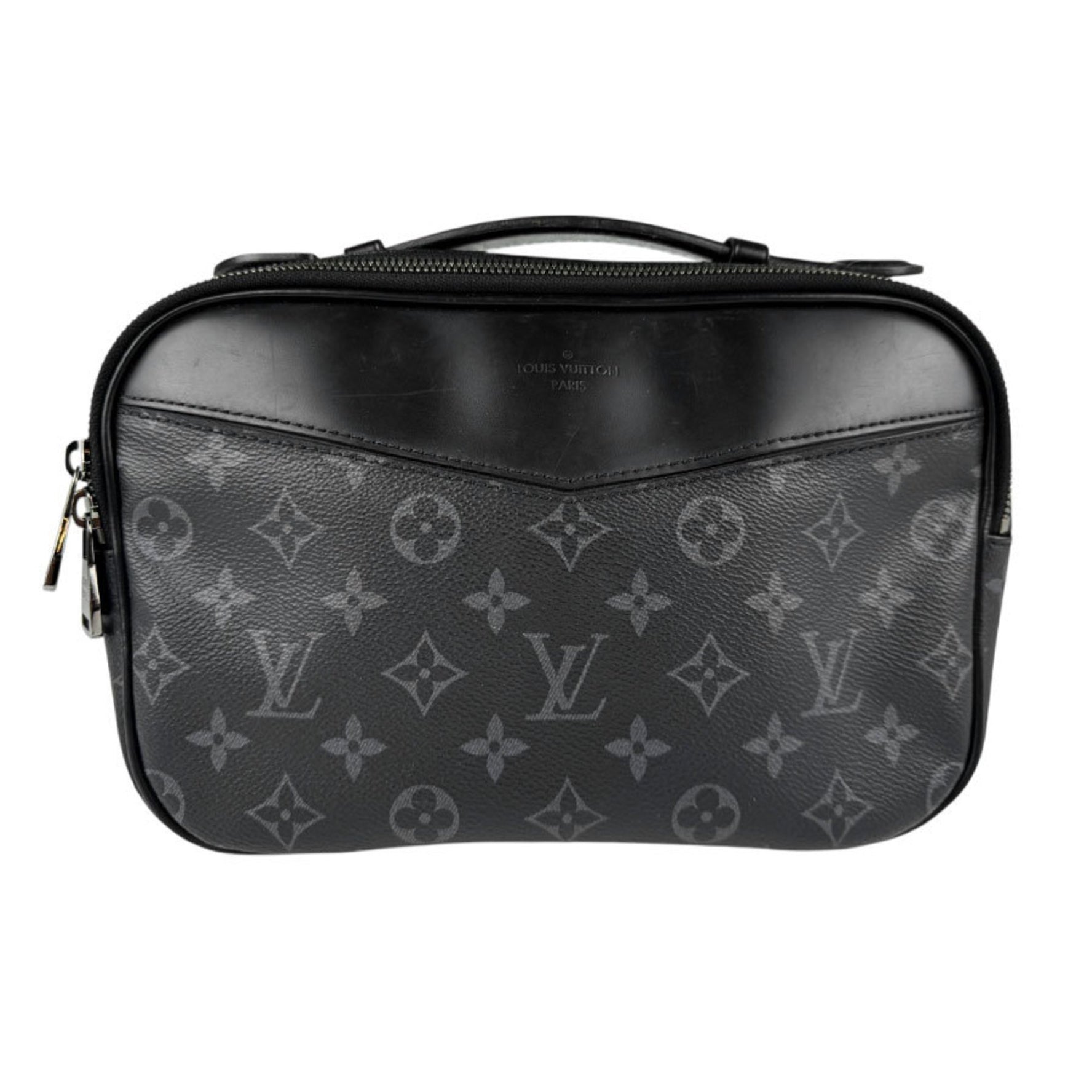 Louis Vuitton LOUIS VUITTON Body Bag Waist Pouch Monogram Eclipse Bum Black Men's M42906 n0980