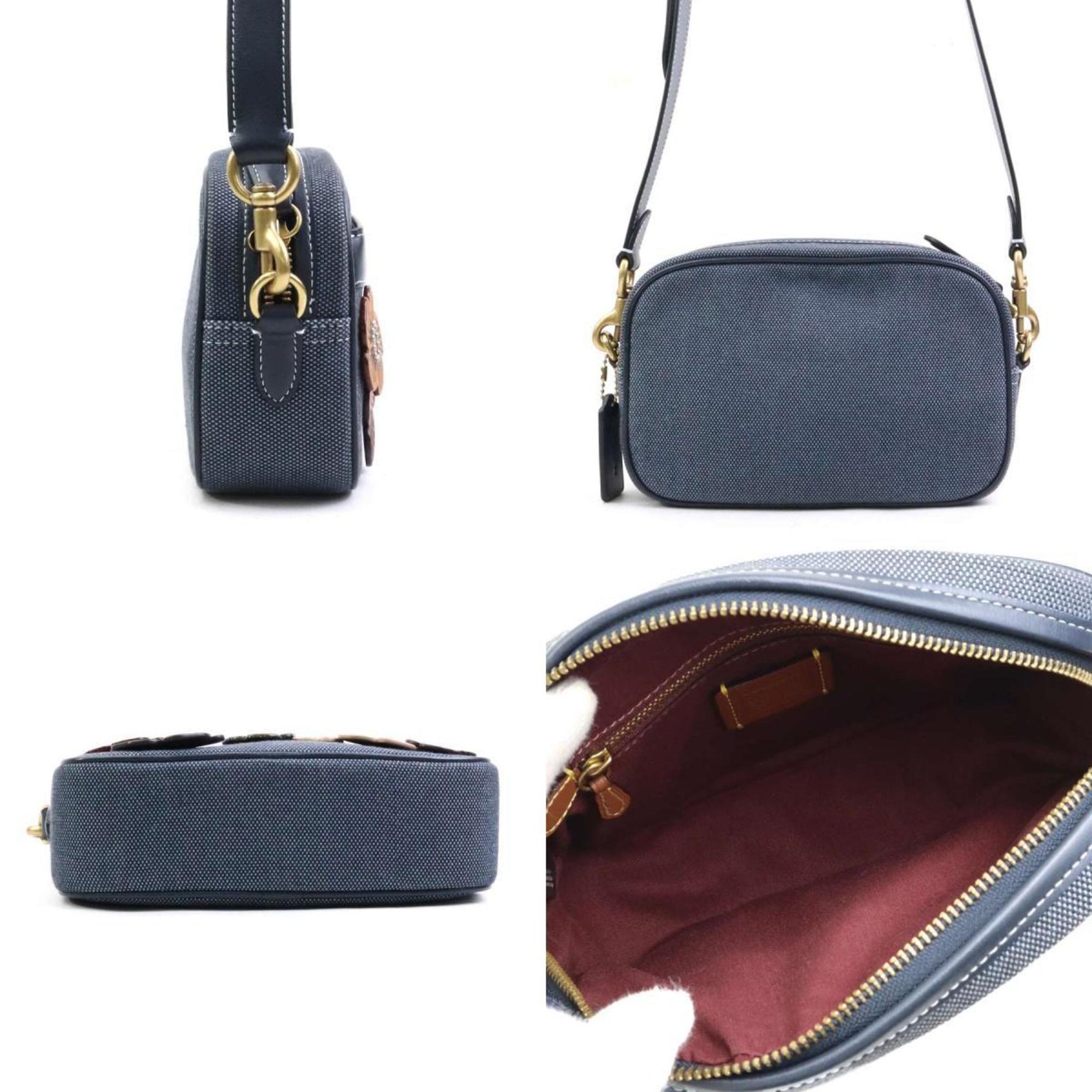 Coach Shoulder Bag Canvas Leather
