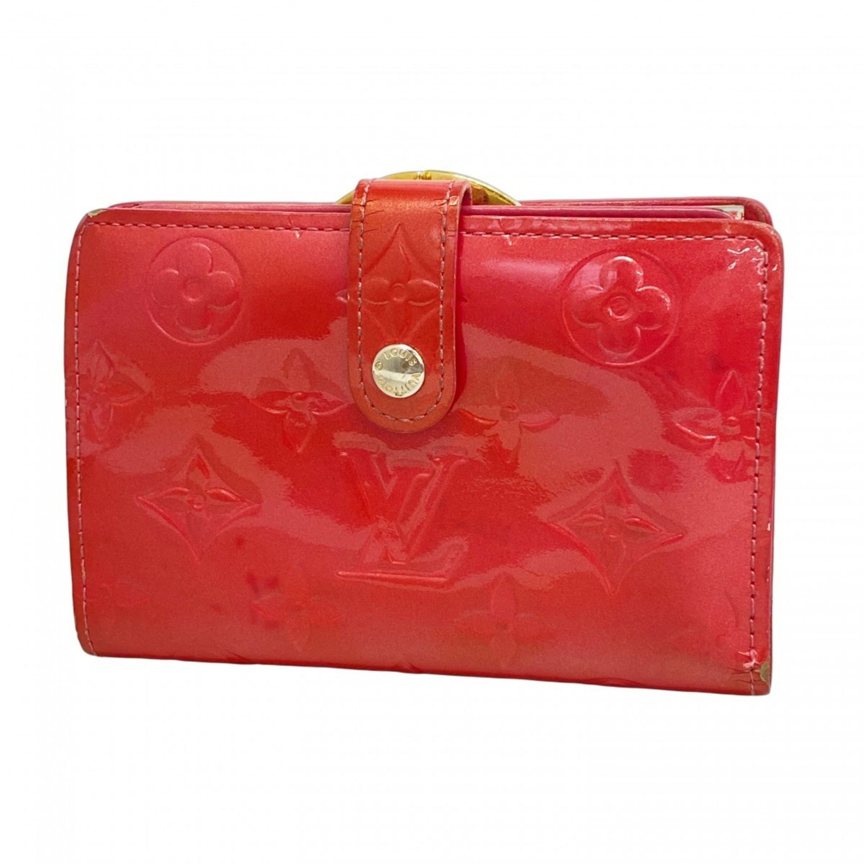 Louis Vuitton Vernis Porte Monnaie Viennois Wallet M9141F Framboise Women's