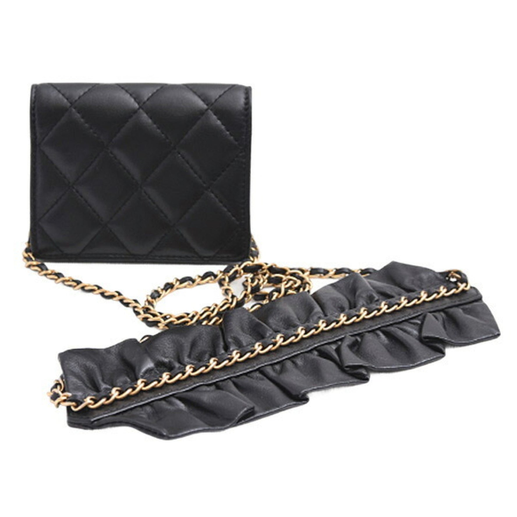Chanel Wallet Business Card Holder/Card Case, Chain Shoulder, Lambskin