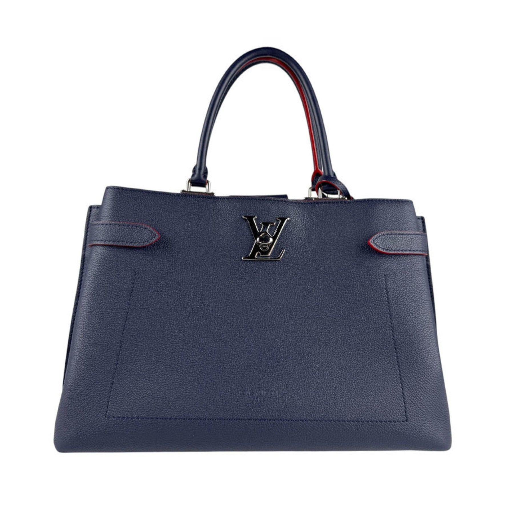 Louis Vuitton Lock Me Day Leather Marine Rouge Handbag/Shoulder Bag