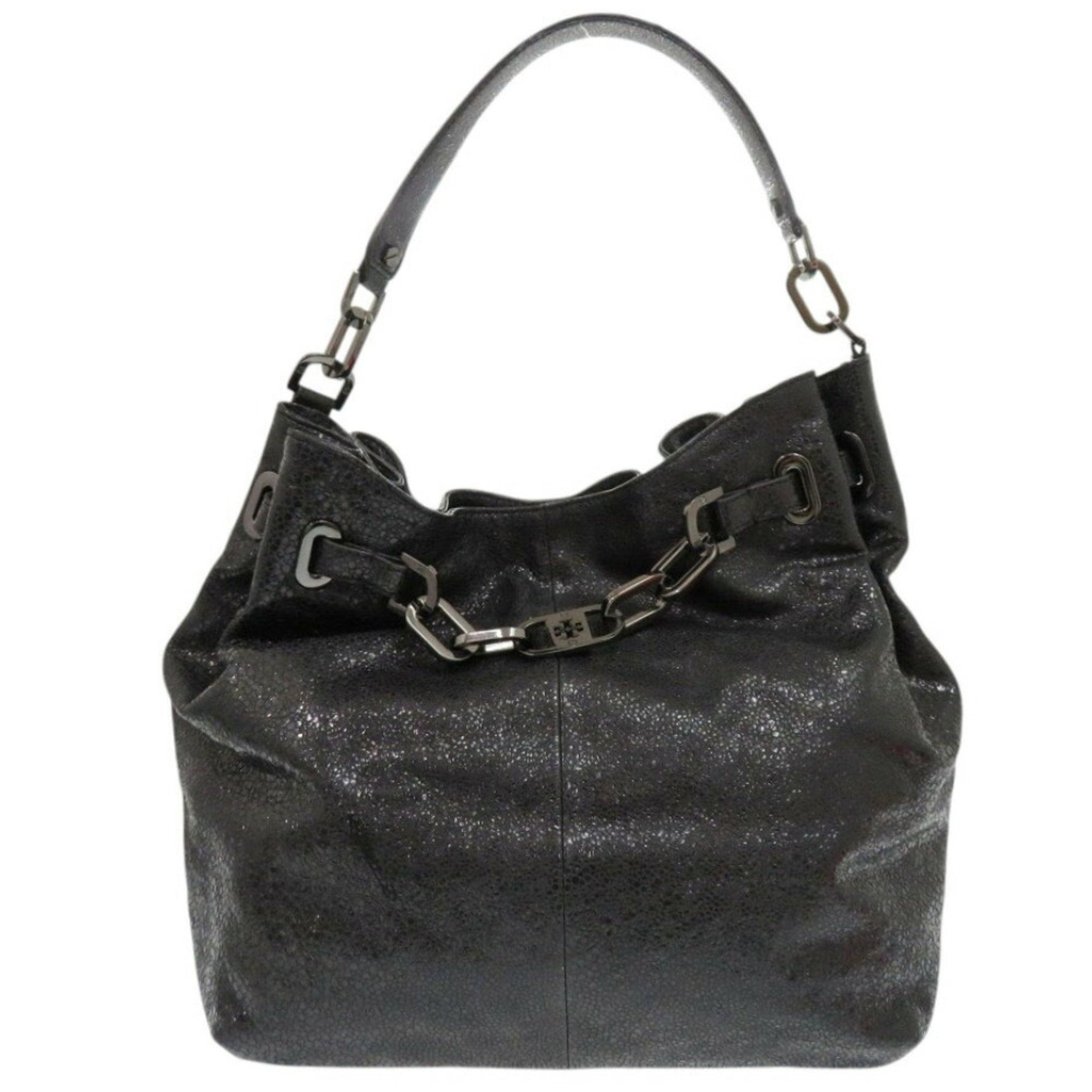 Tory Burch Leather Black Handbag Shoulder Bag 0445Tory