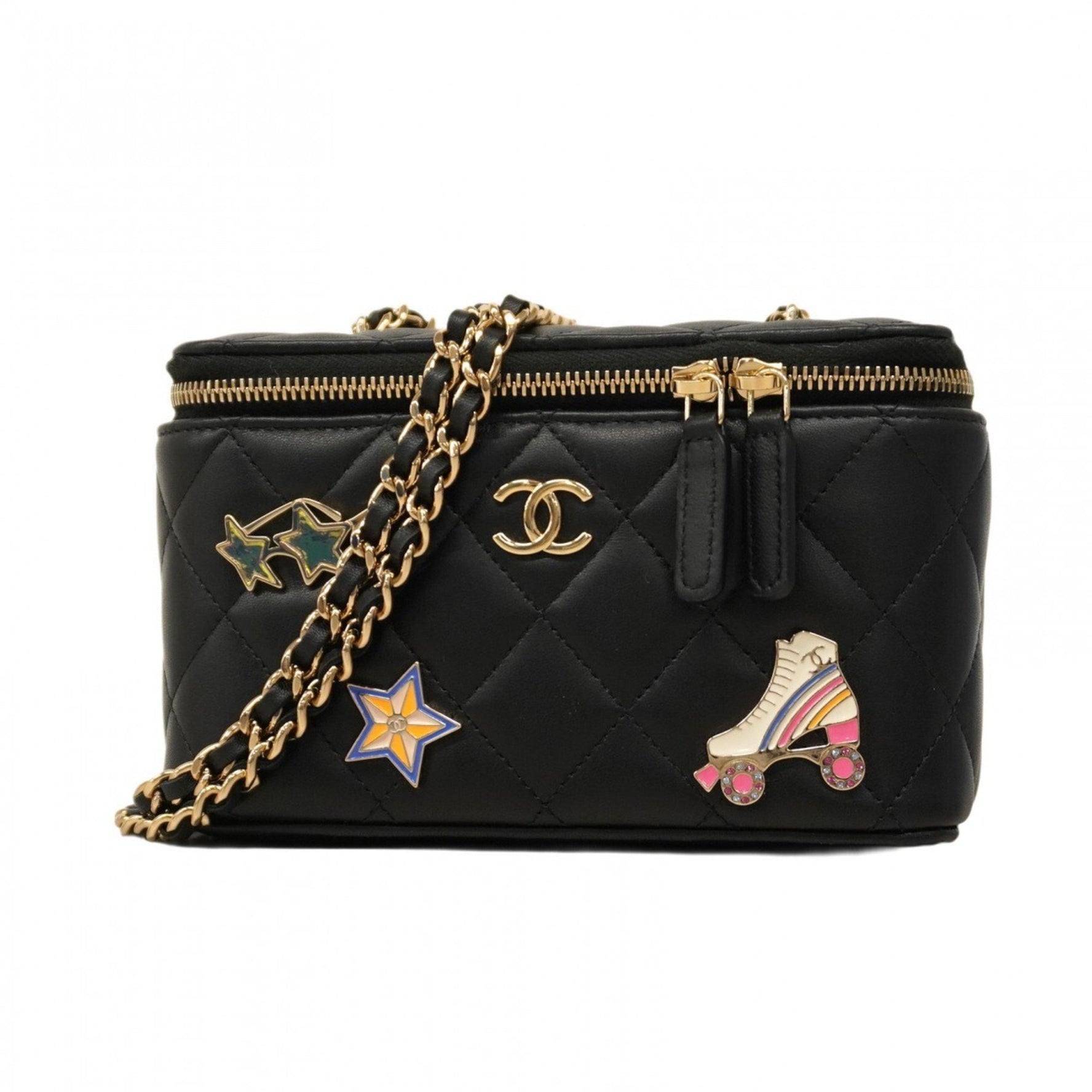 Chanel Matelasse Chain Shoulder Bag, Lambskin, Champagne