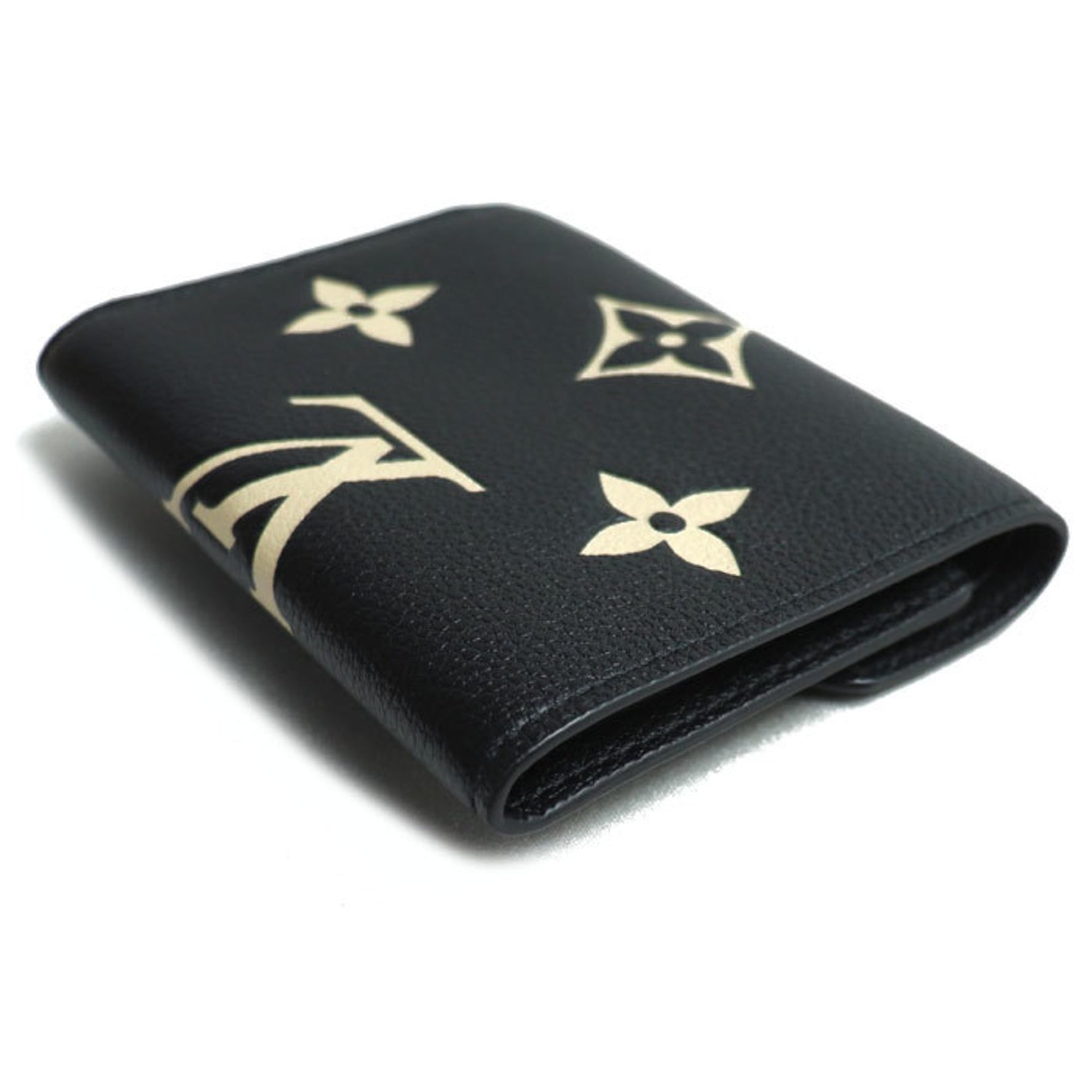 Louis Vuitton Portefeuille Victorine Tri-fold Compact Wallet, Monogram, Two-tone, Empreinte, Black/Beige
