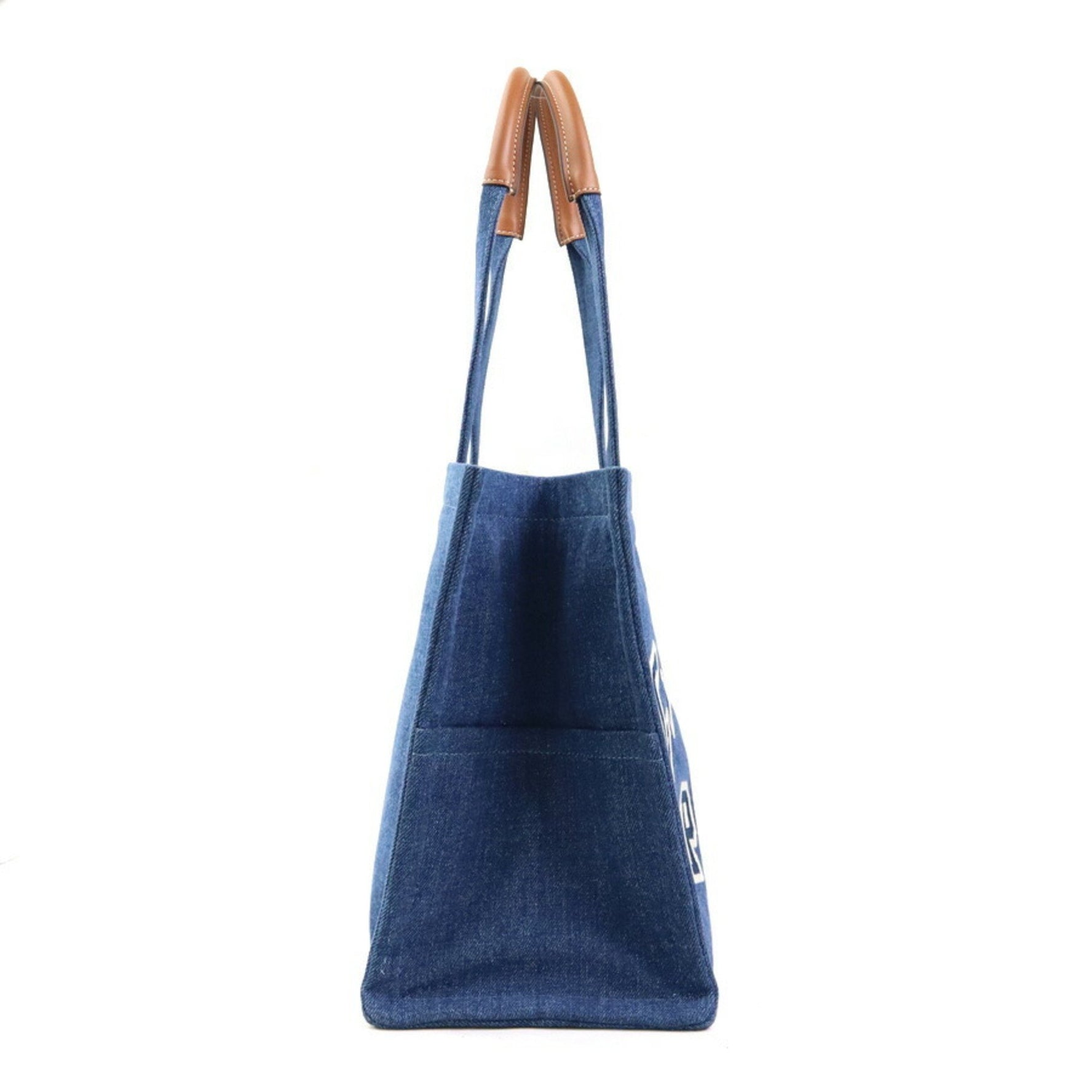 CELINE Shoulder Bag Large Cabas Denim Leather