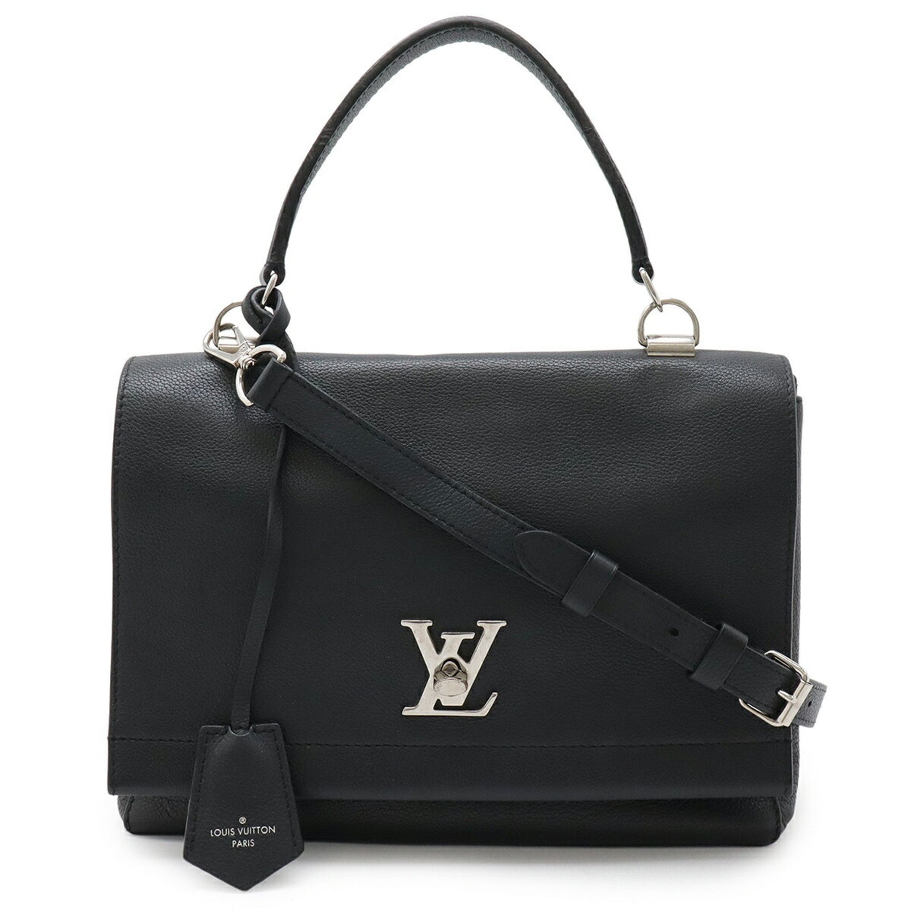 LOUIS VUITTON Lockme Cartable Handbag/Shoulder Bag in Soft Calfskin Leather, Noir Black, M50250