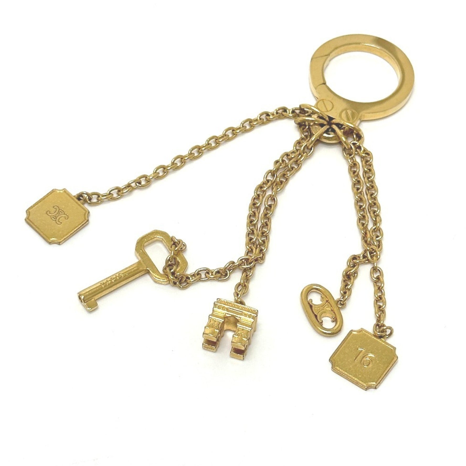 CELINE Triomphe Handcuff Charm Keychain GP