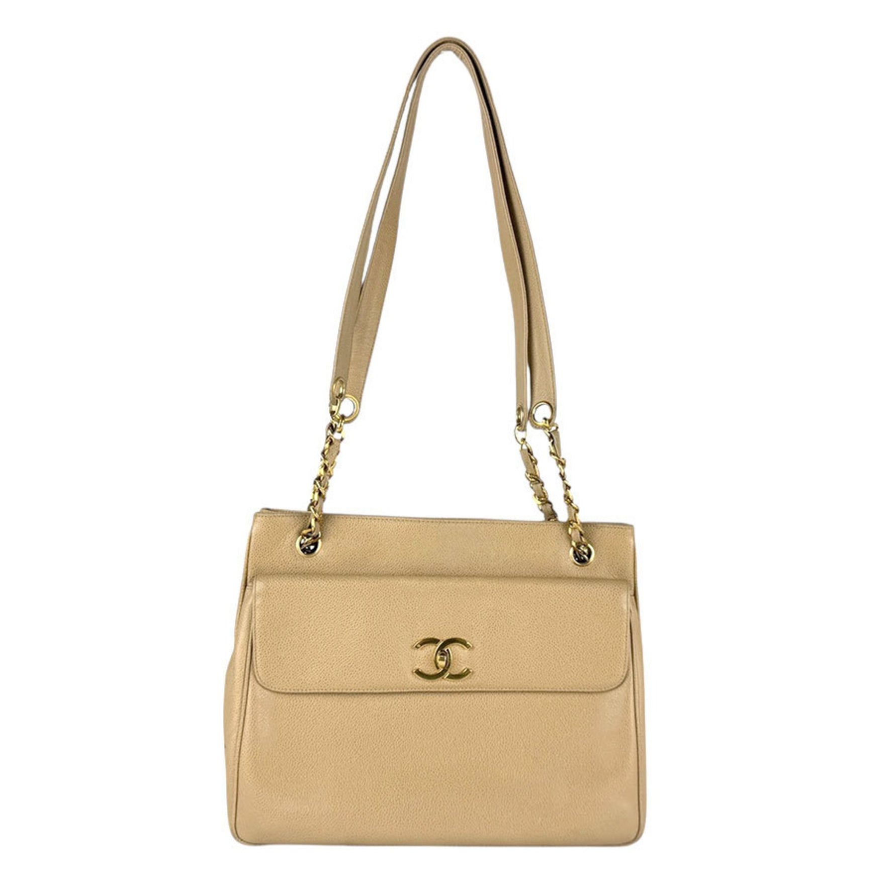 CHANEL Shoulder Bag, Caviar Leather, Metallic, Gold
