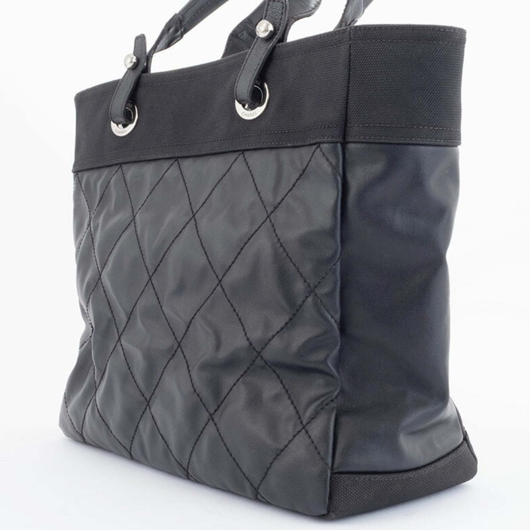 CHANEL Paris Biarritz Tote MM Bag Coated Canvas