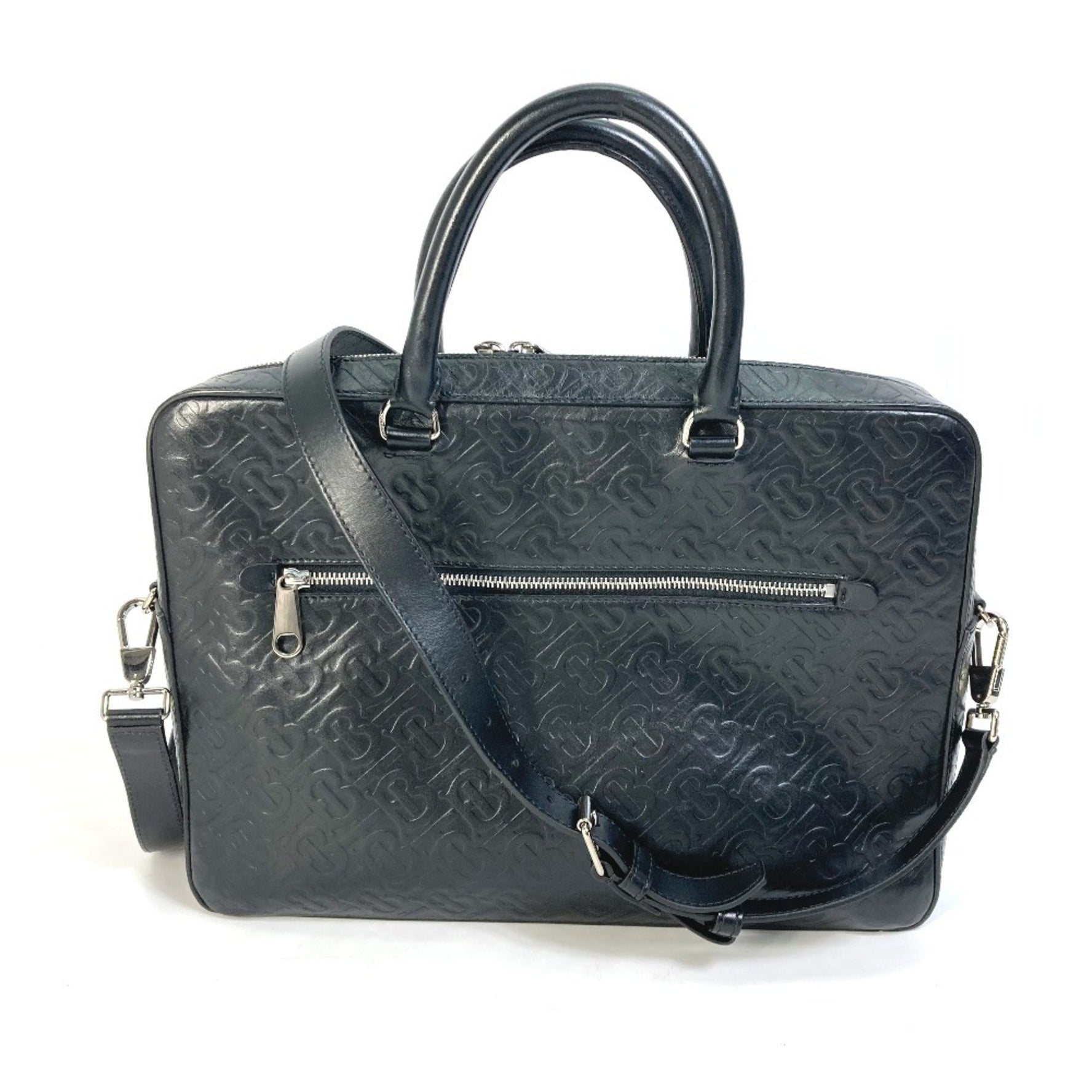 BURBERRY Handbag TB Shoulder Bag Leather Men's Black