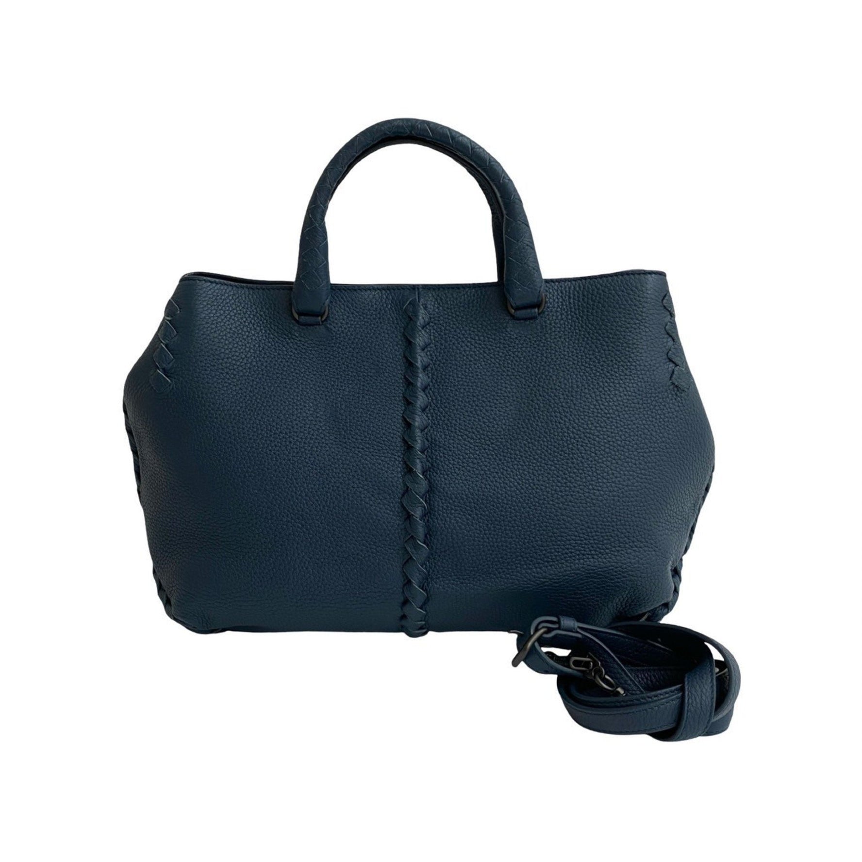 BOTTEGA VENETA Intrecciato Leather Handbag/Shoulder Bag, Blue