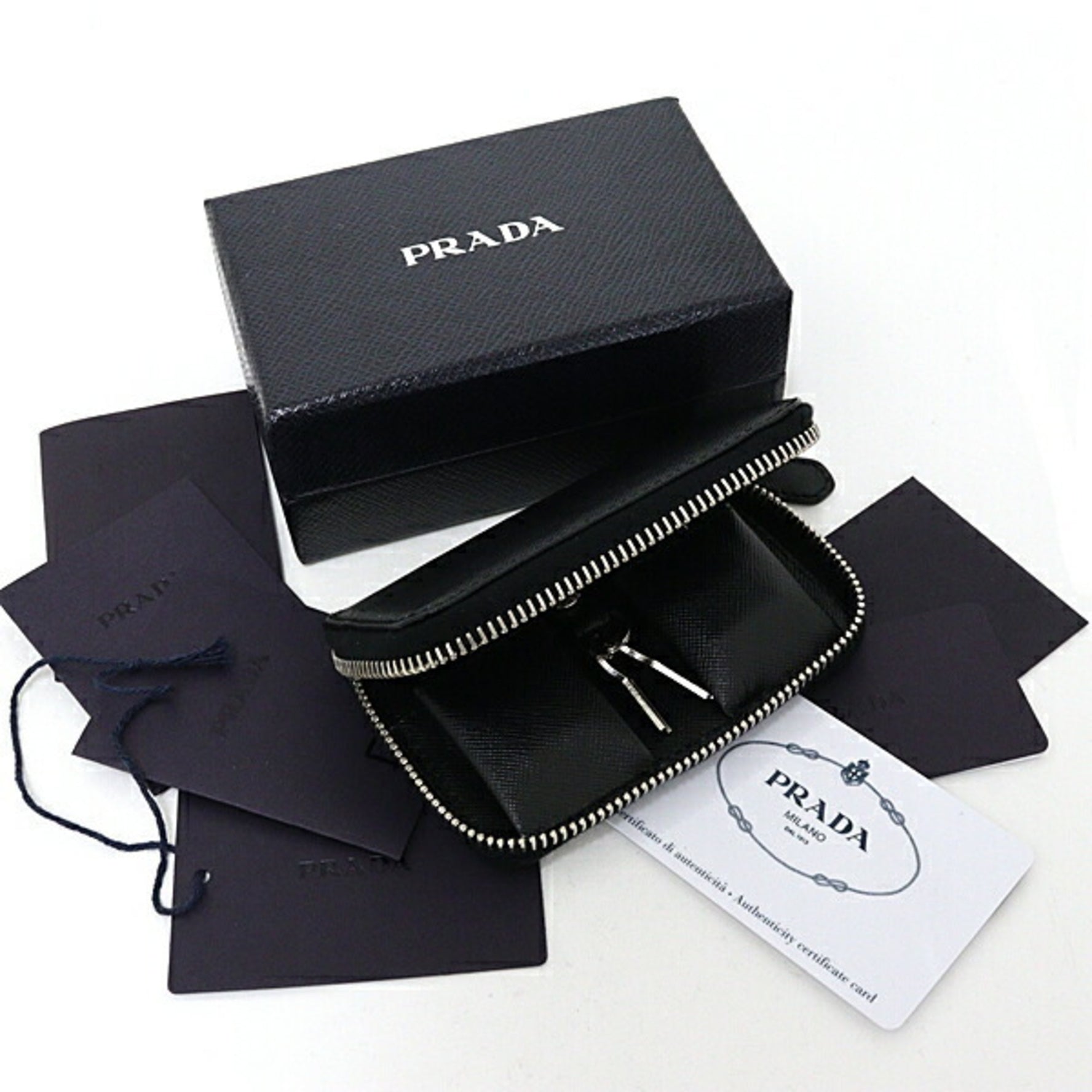 PRADA Padlock Holder PORTA LUCCHETTI Saffiano SUV019 NERO Black