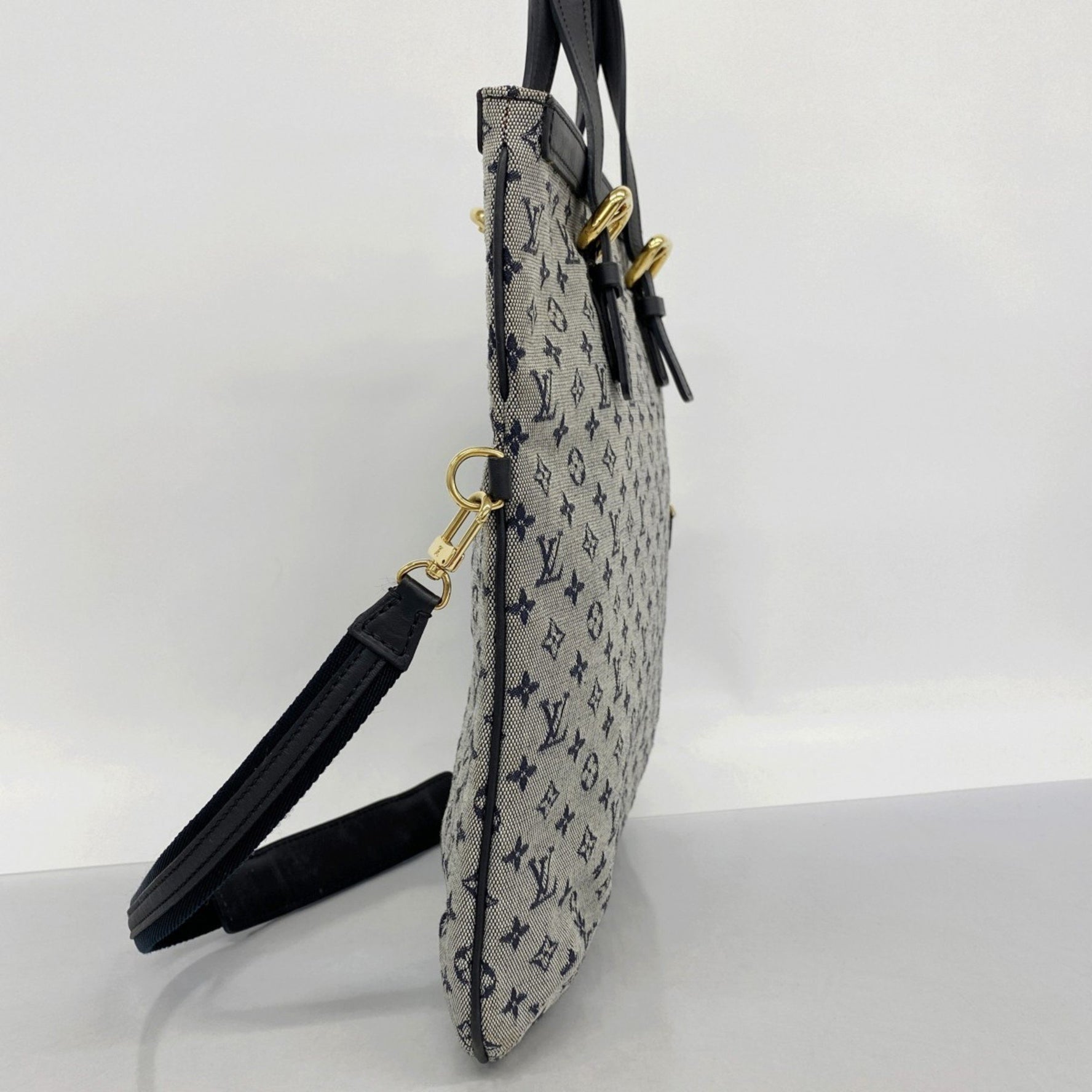 Louis Vuitton Monogram Mini Françoise Handbag M92208 Blue Women's