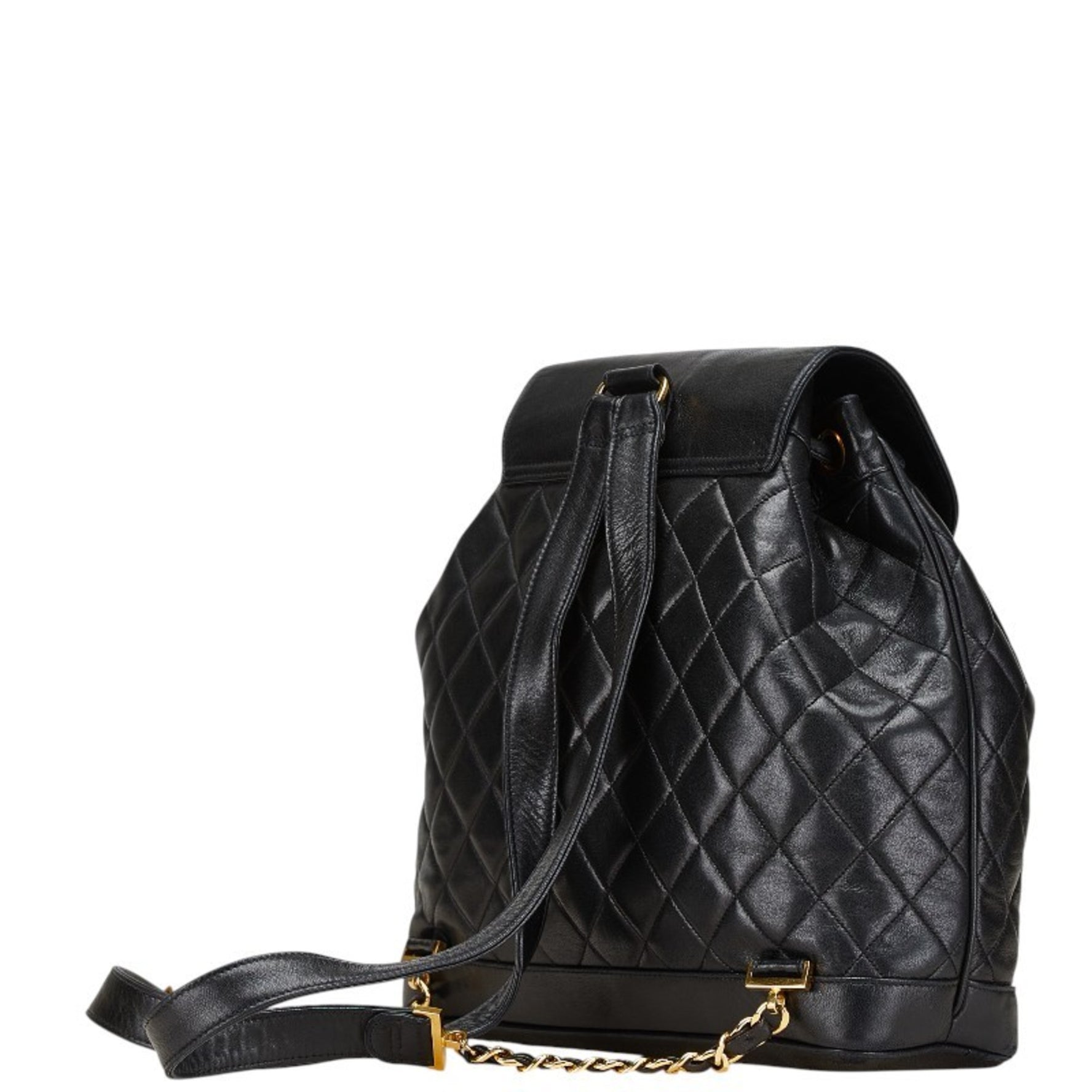 CHANEL Matelasse Coco Mark Gold Hardware Chain Backpack Lambskin